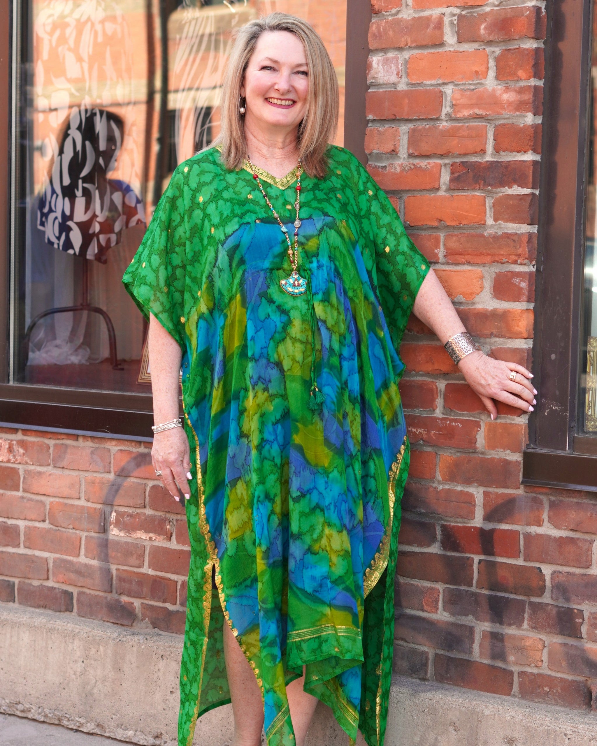 PRG6798 Sheer Avatar Pure Silk Maxi Kaftan main image 1