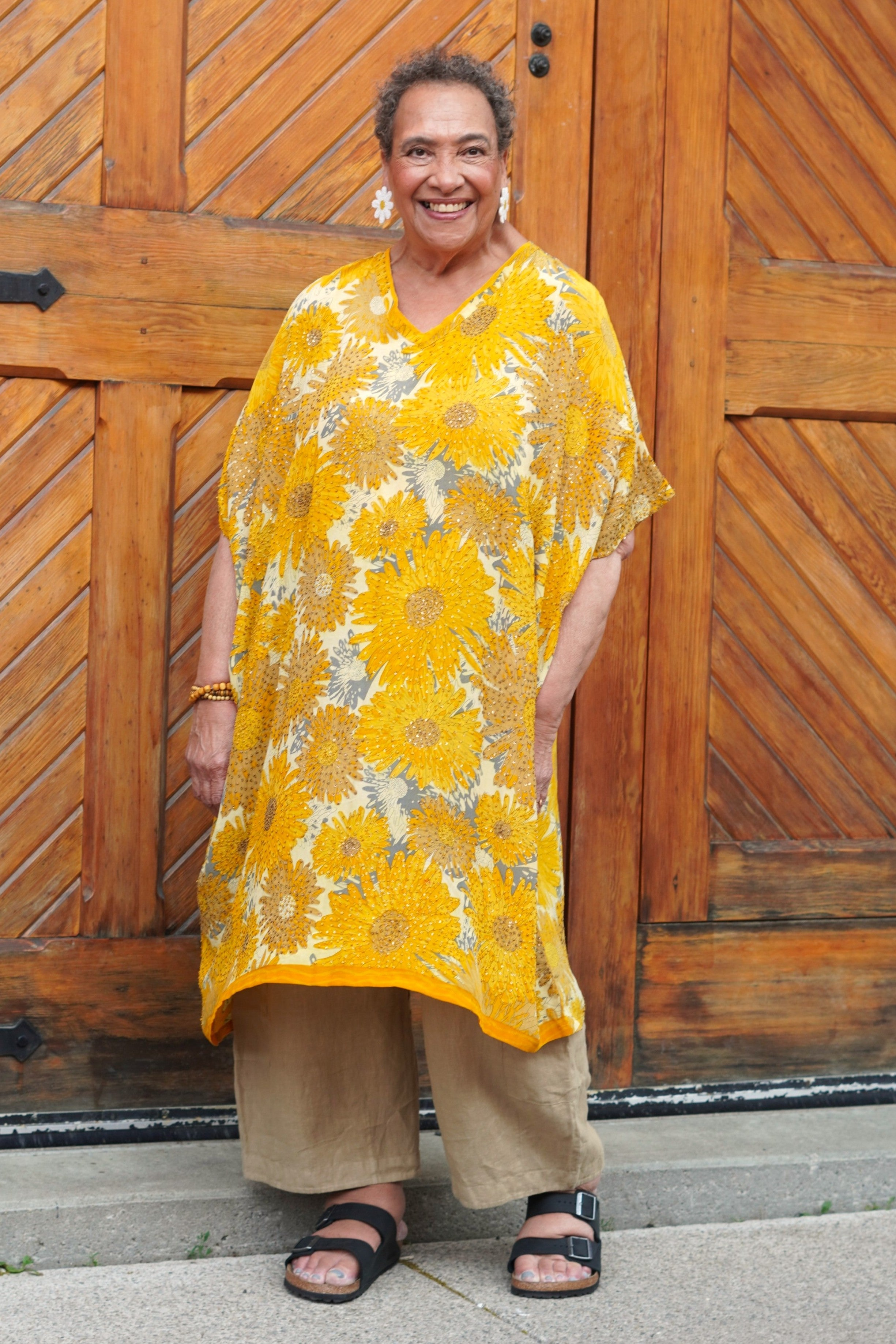 Pure Silk Midi-Length Kaftan Dresses