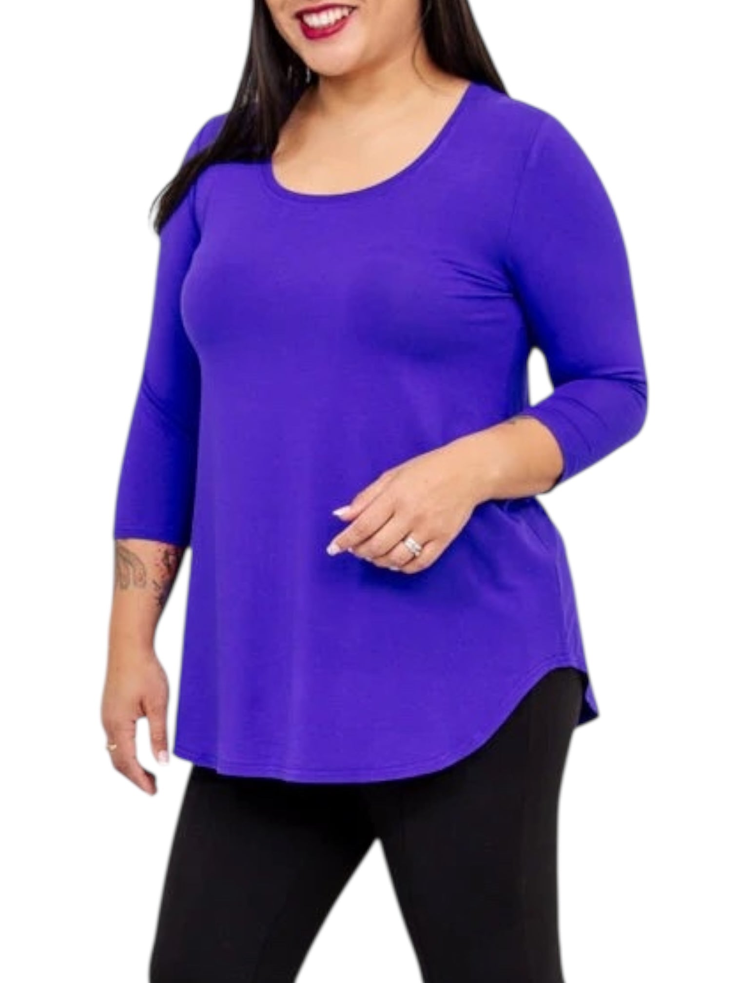 Jazz 3/4 Sleeve Violet Bamboo Top