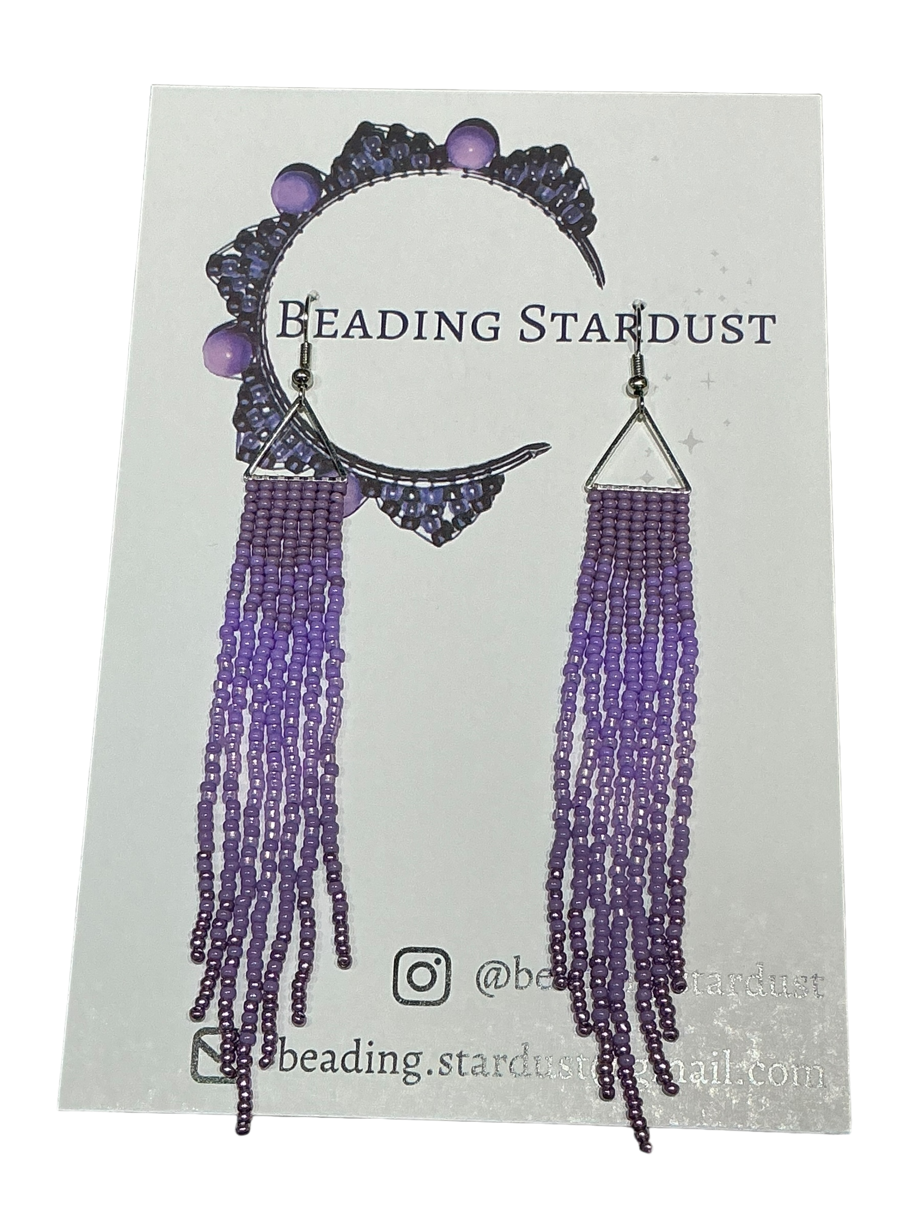 Grape Mini Triangle Fringe Earrings