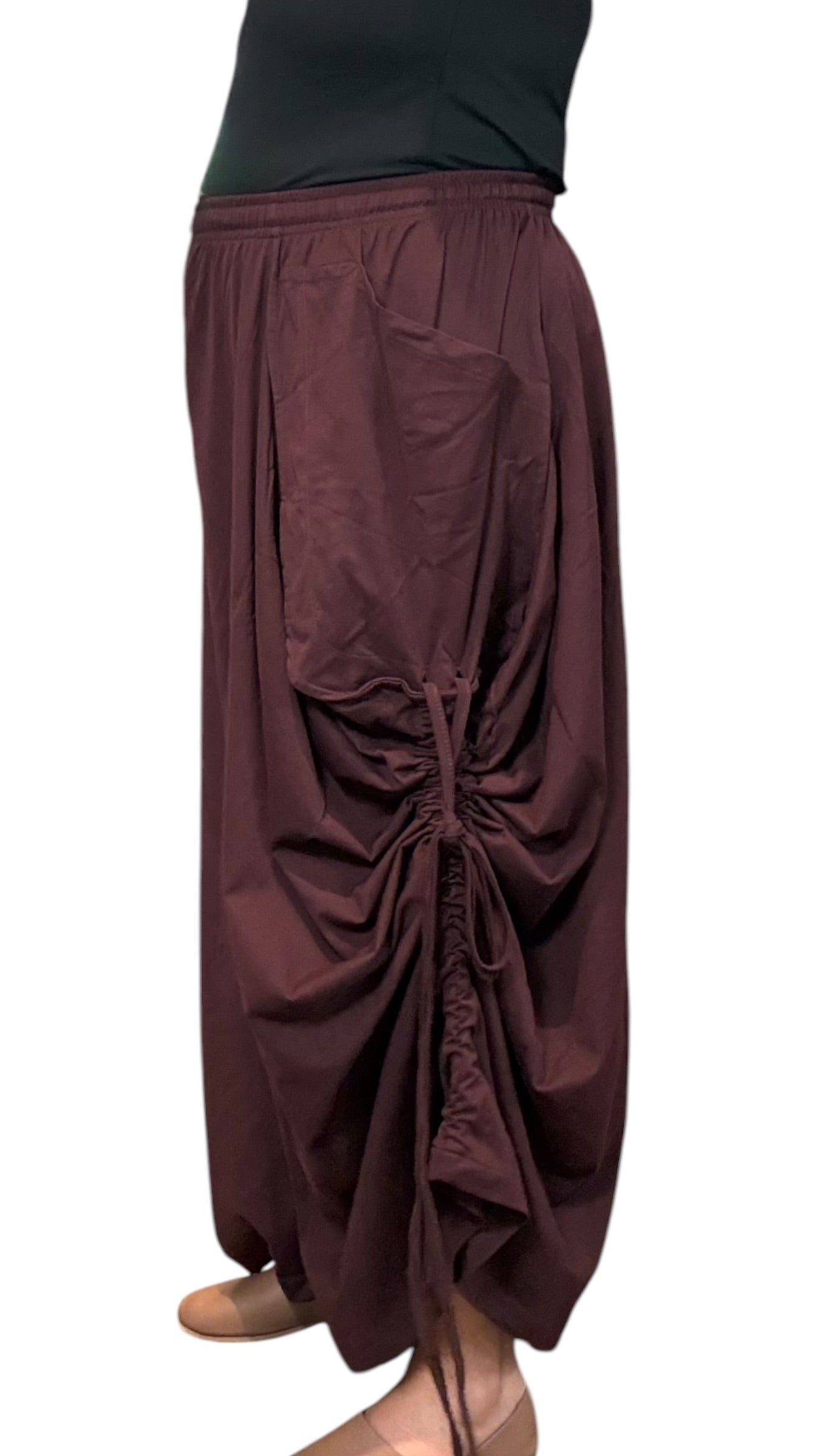 Eggplant Cotton Jersey Tashi Versatile Pants/Skirt