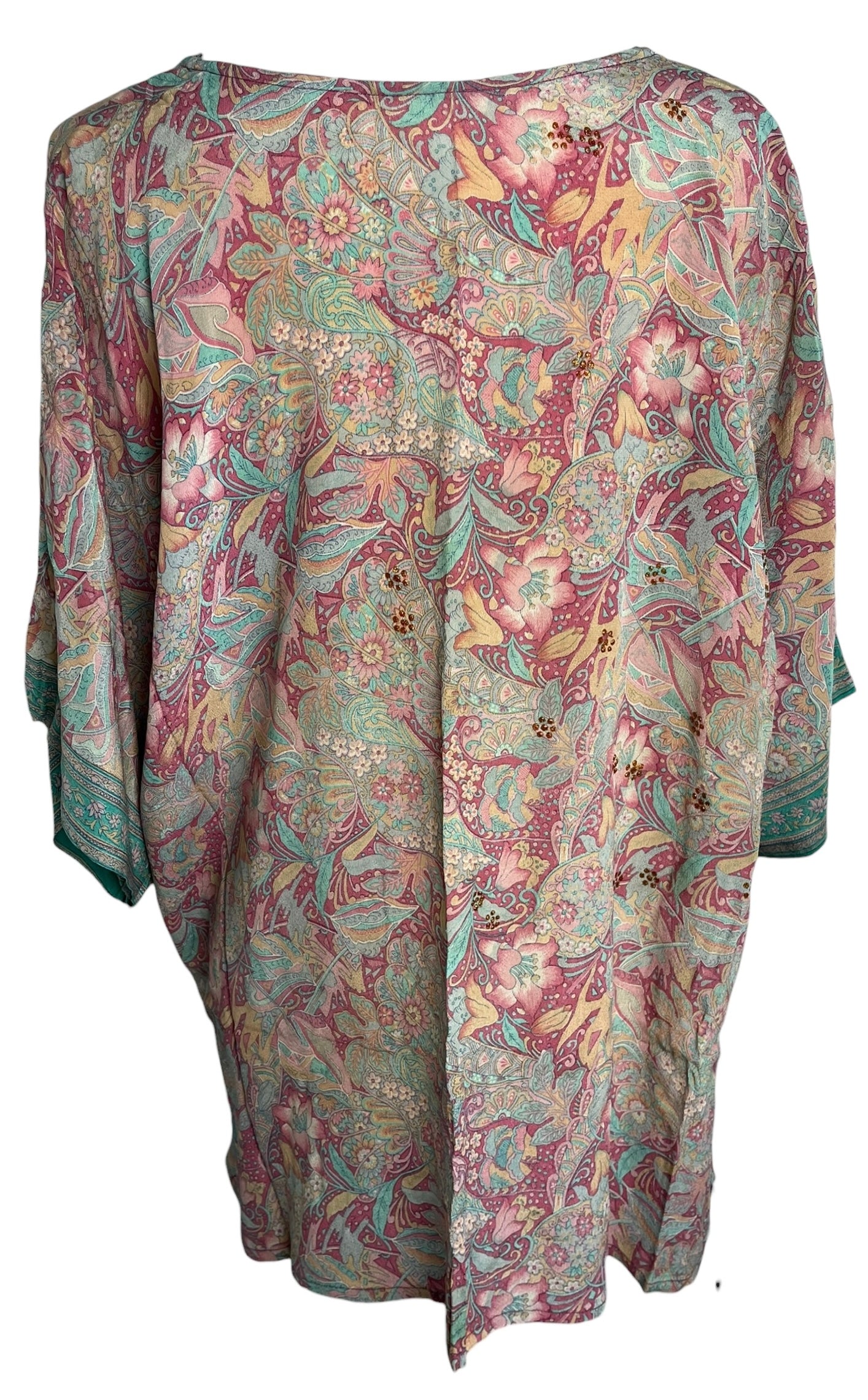 PRG8774B Avatar Pure Silk Long Tunic with Side Ties