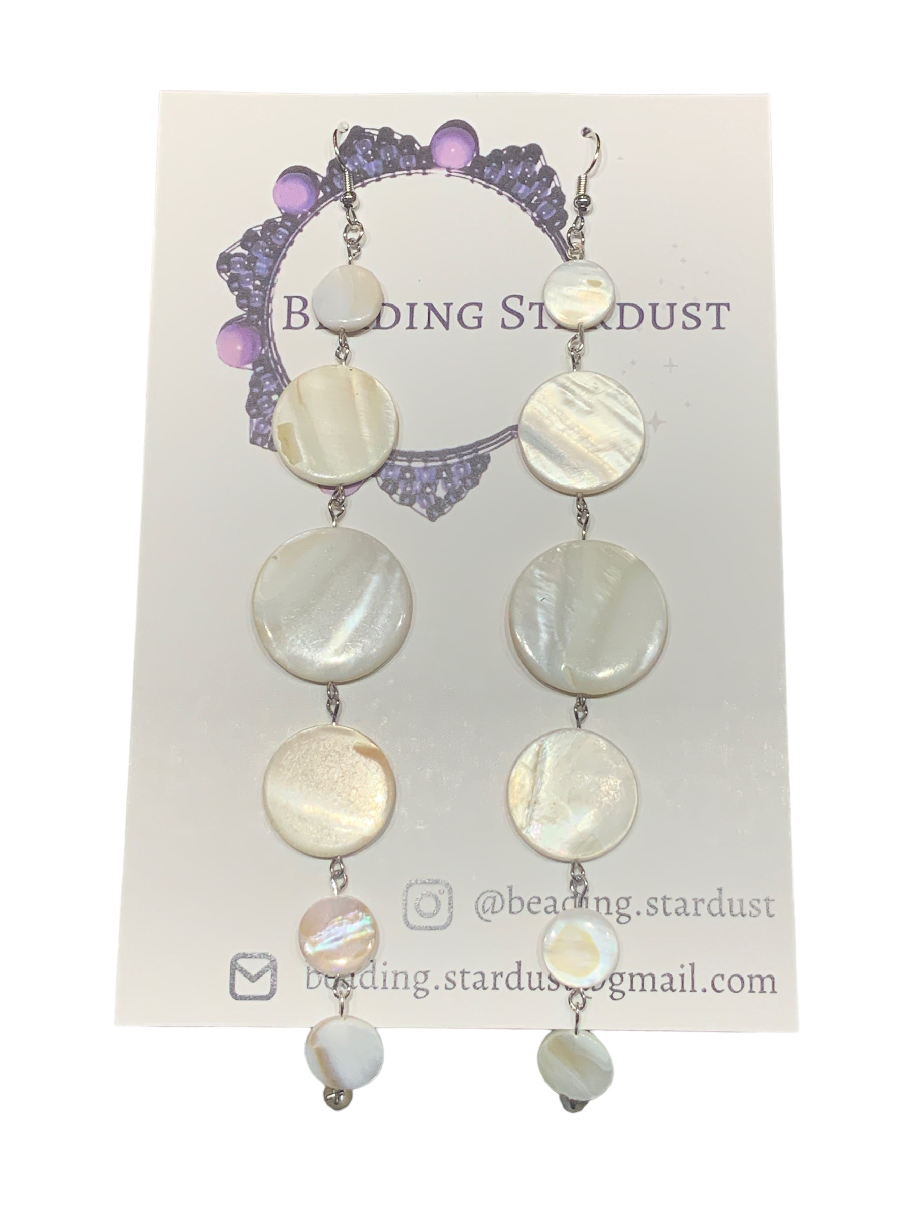 Shell Chandelier 7 Tier Earrings - Silvertone