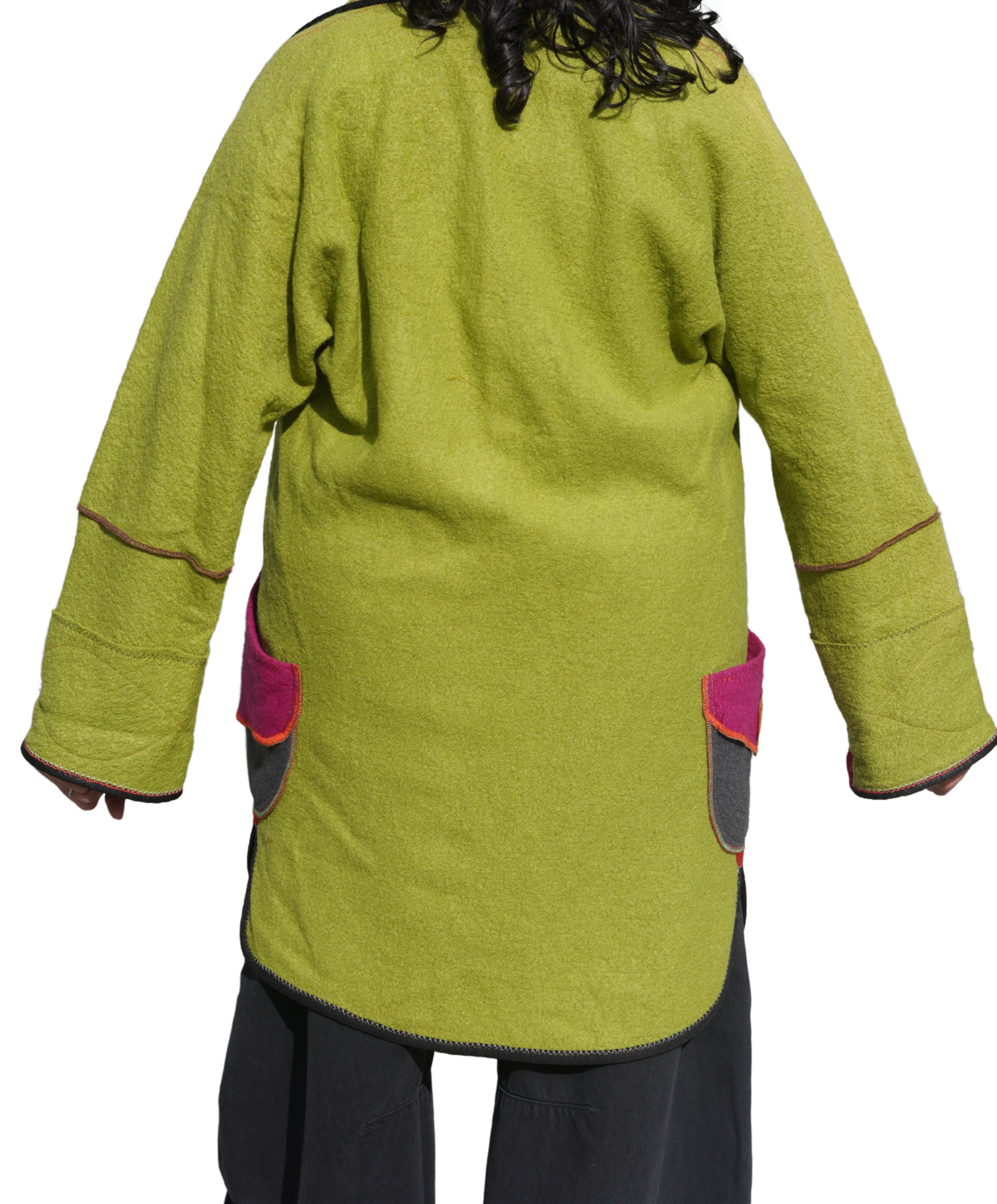 Multi-Colour Boiled Wool Coat with Performance Trim by Pepin Designs #21