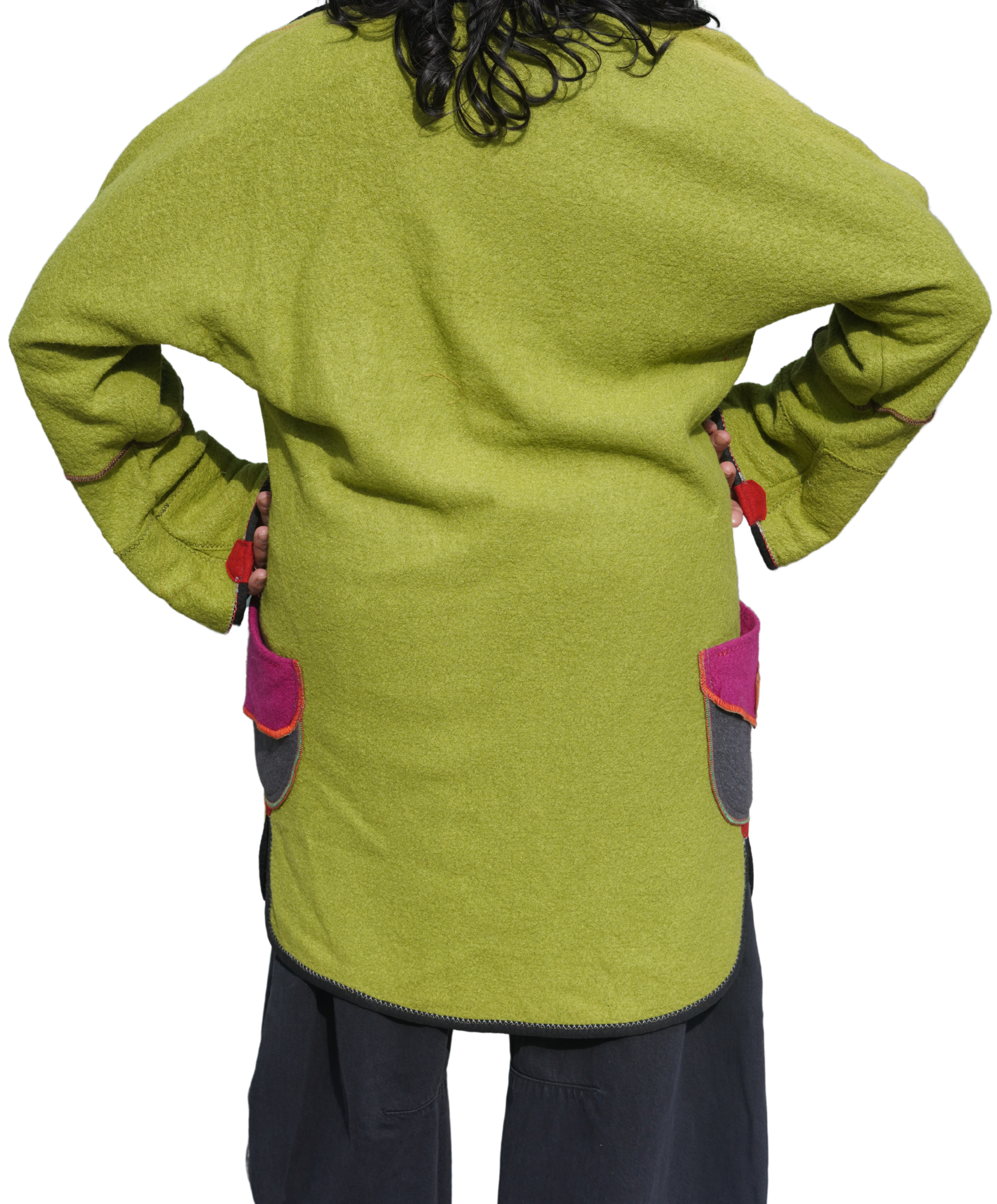 Multi-Colour Boiled Wool Coat with Performance Trim by Pepin Designs #21