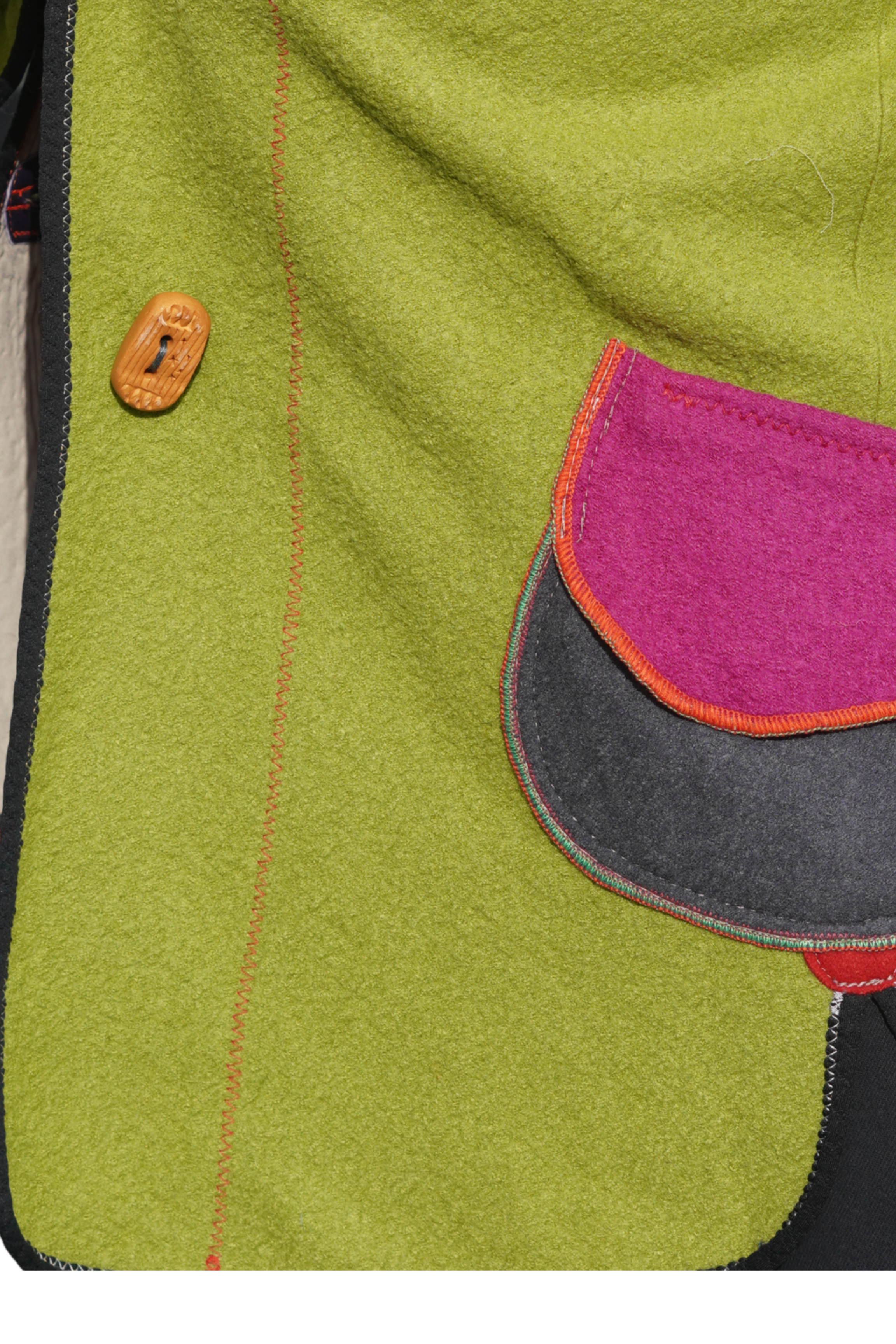 Multi-Colour Boiled Wool Coat with Performance Trim by Pepin Designs #21