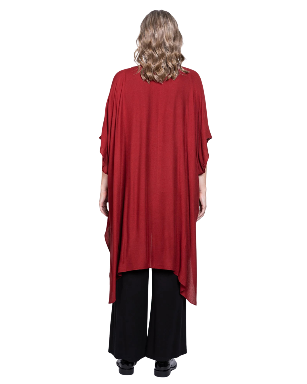 Deep Burgundy Lightweight Open Darcy Cardigan