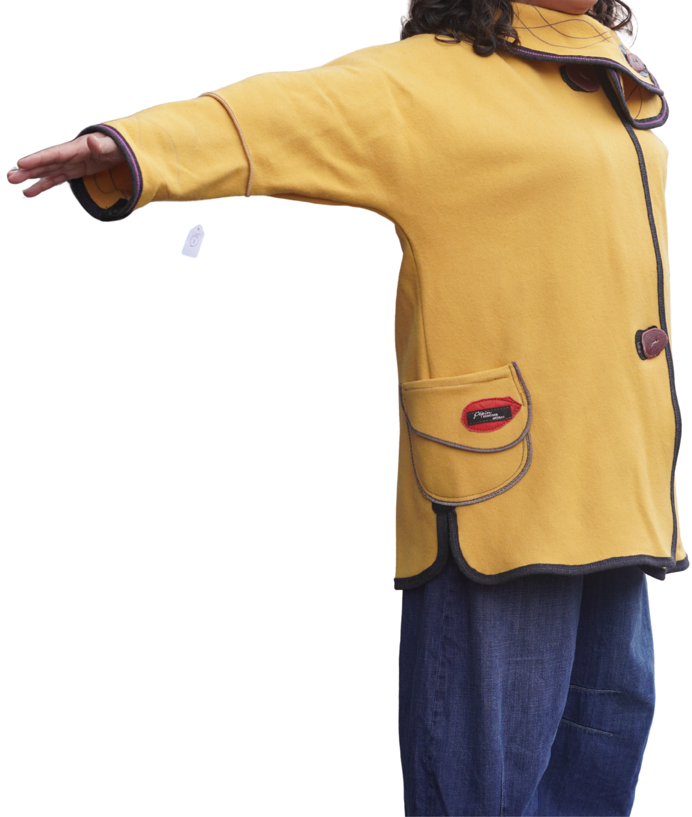 Yellow Boiled Wool Lightweight Jacket by Pepin Designs