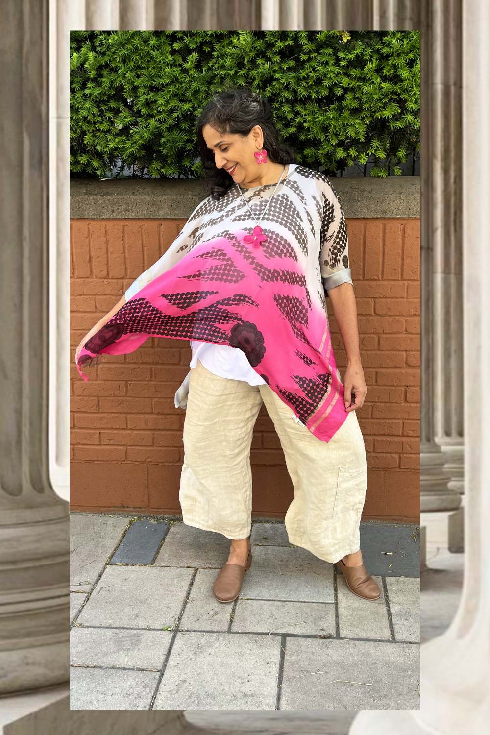 PRG8726 Sheer Avatar Pure Silk Capelet Poncho