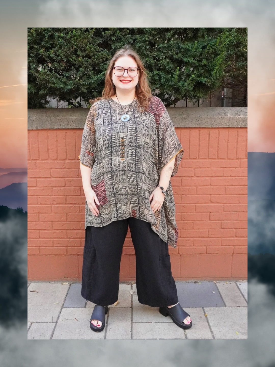 Releases Sunday at 8pm EST PRG8767 Sheer Wabi Sabi Pure Silk Short Kaftan Tunic With Slits