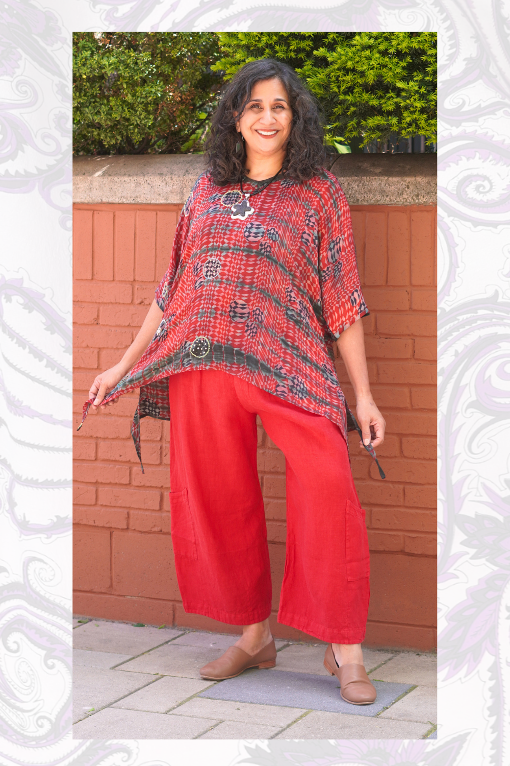 PRC9148 Avatar Pure Silk Long Tunic with Side Ties
