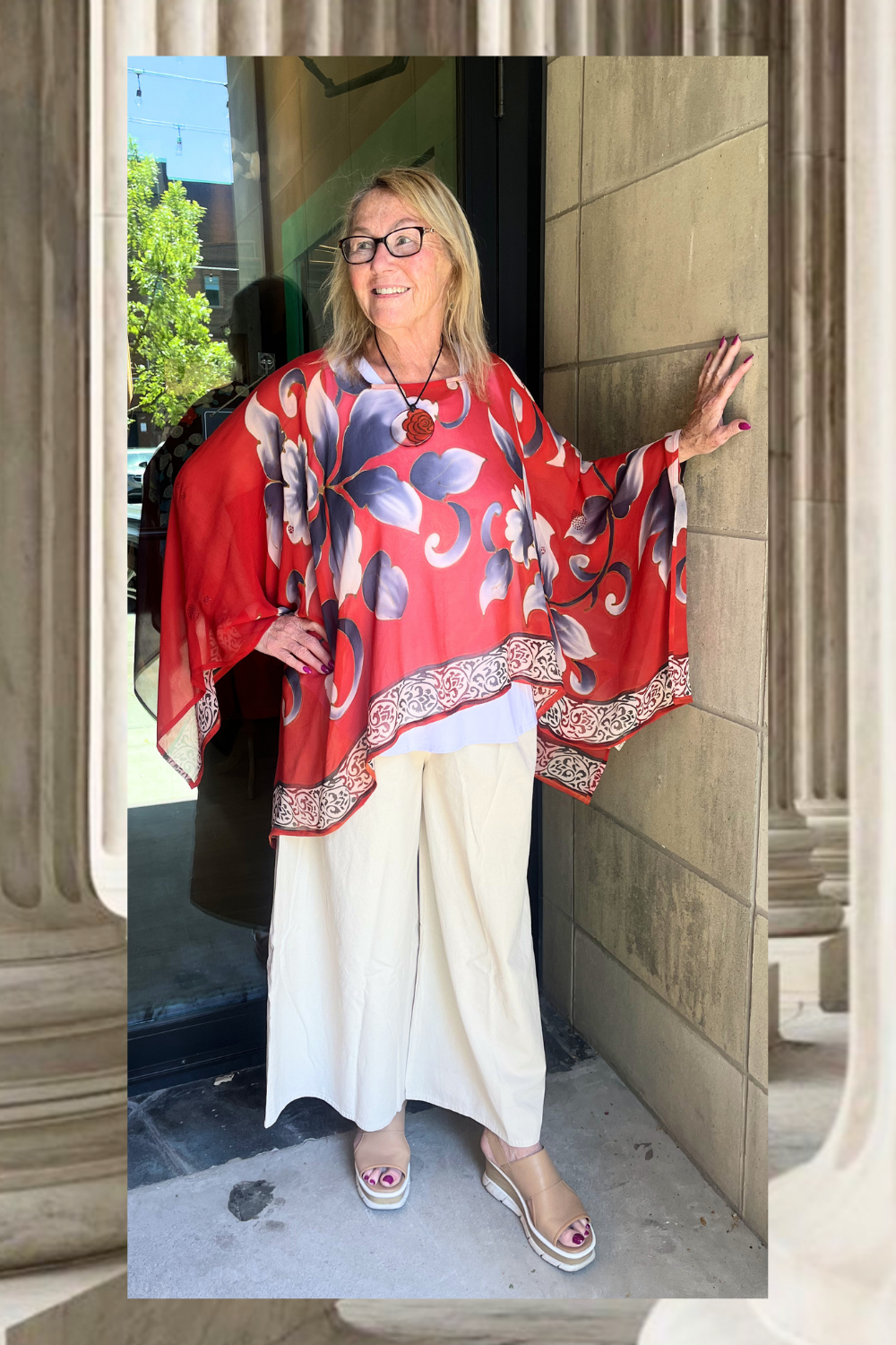 PRG8859 Sheer Avatar Pure Silk Capelet Poncho
