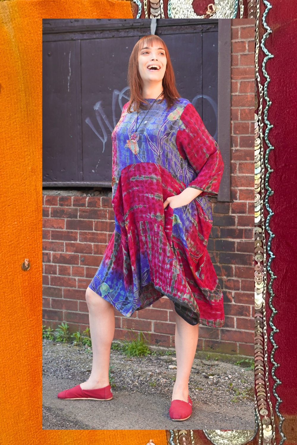 Releases Sunday at 8pm EST PRC9147 Avatar Pure Silk Sculptural Long Tunic Dress