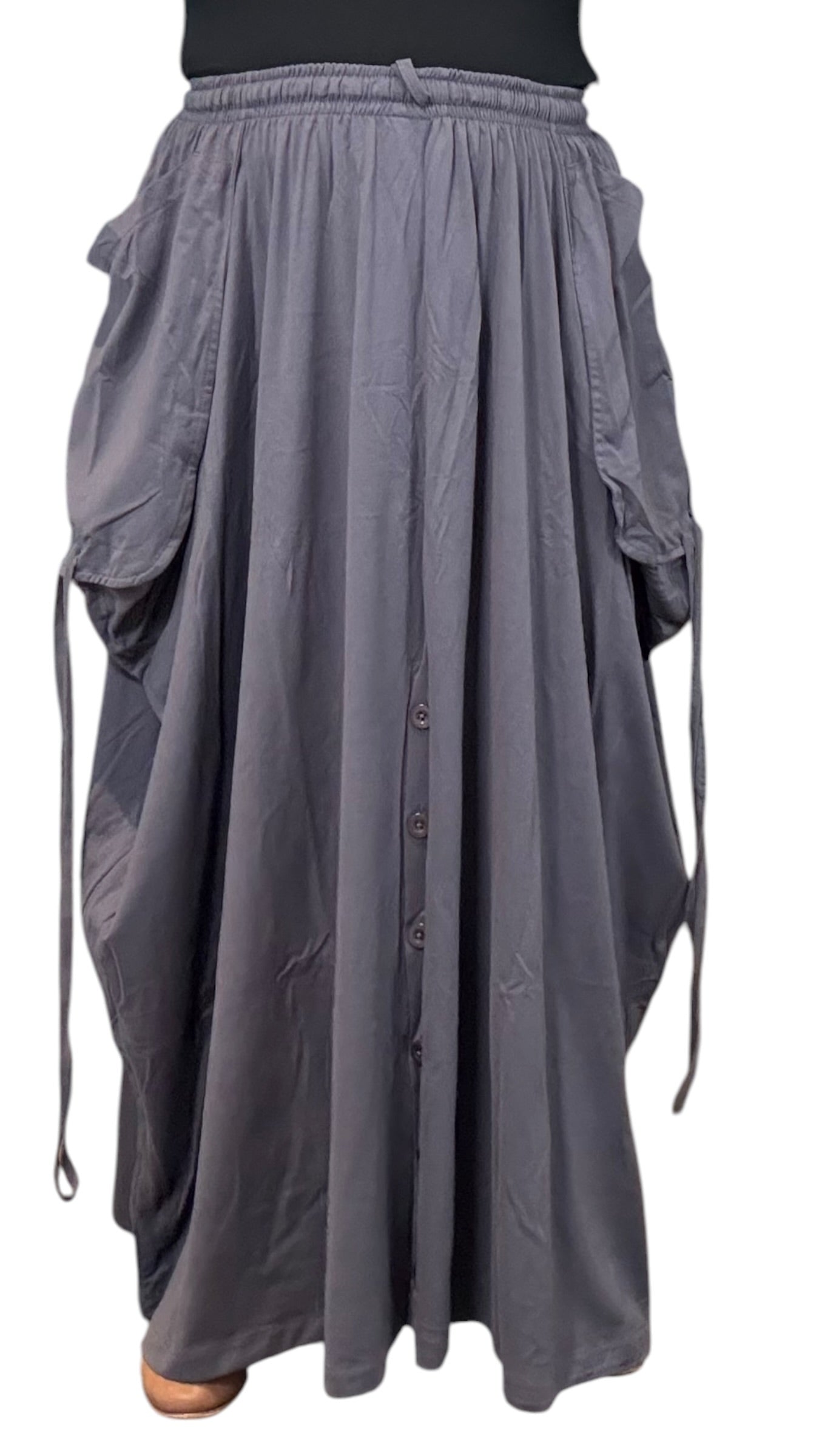 Light Grey Cotton Jersey Tashi Versatile Pants/Skirt