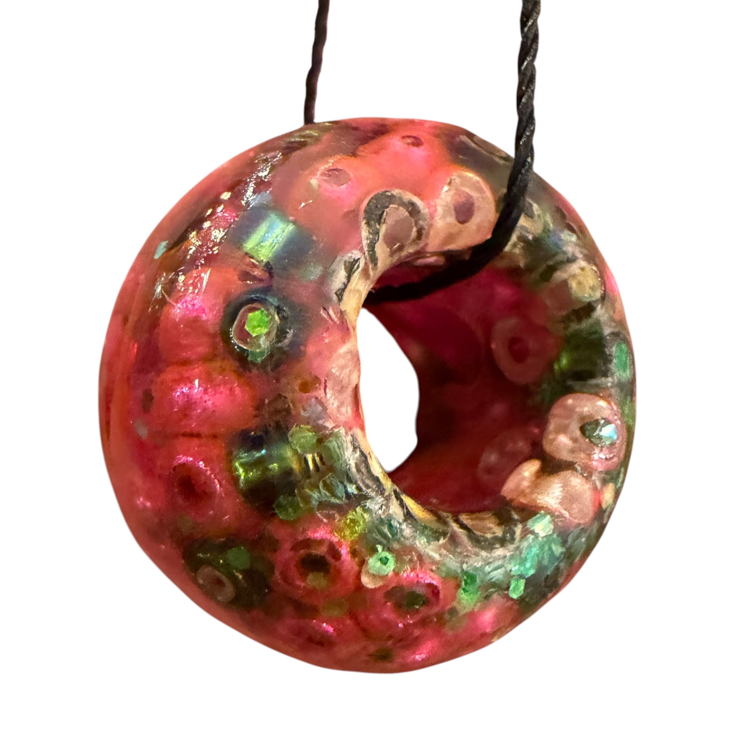 Green and Pink Multi Shimmer Bead