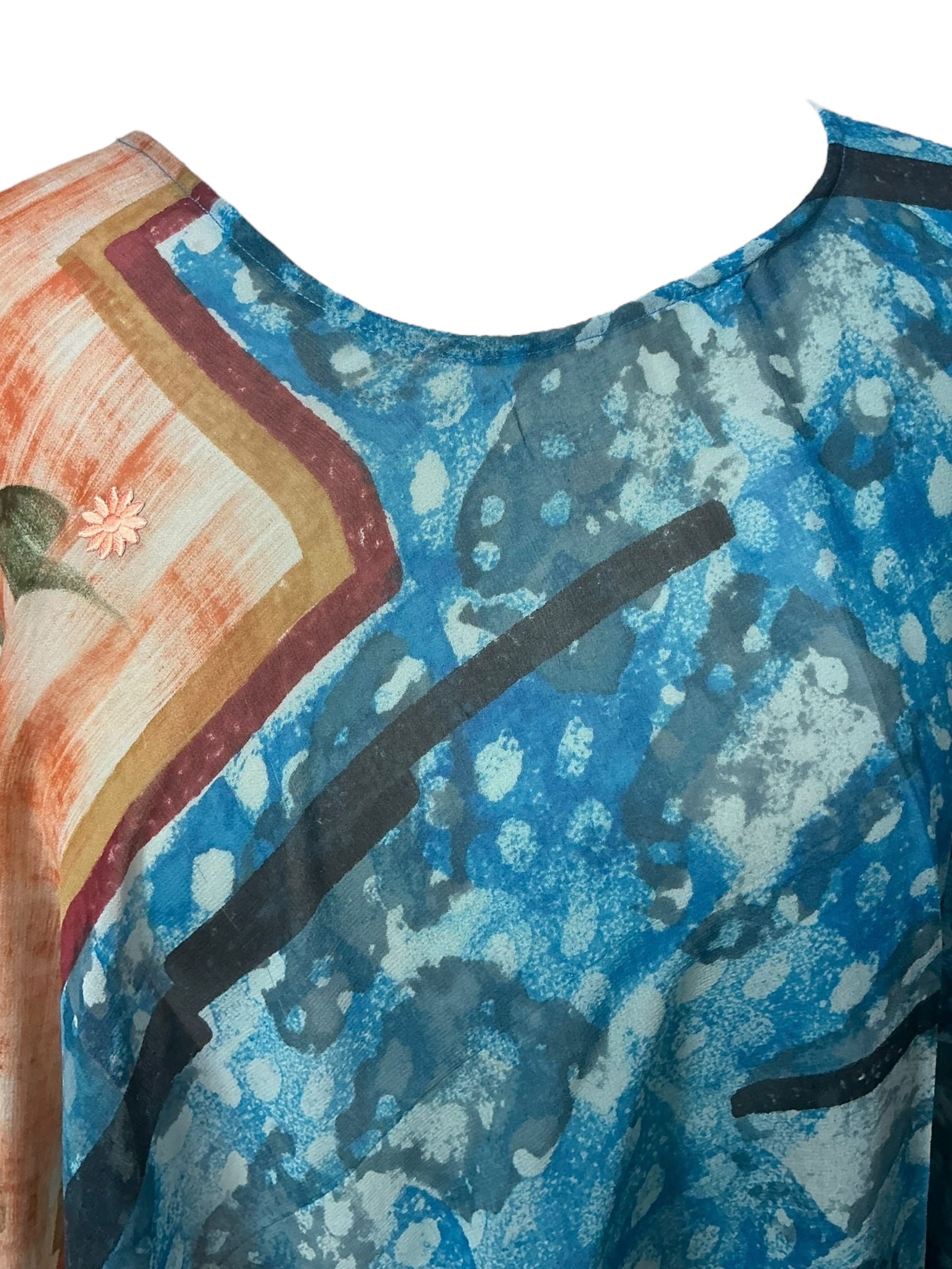 SUTTLES PRG7050 Sheer Avatar Pure Silk Capelet Poncho