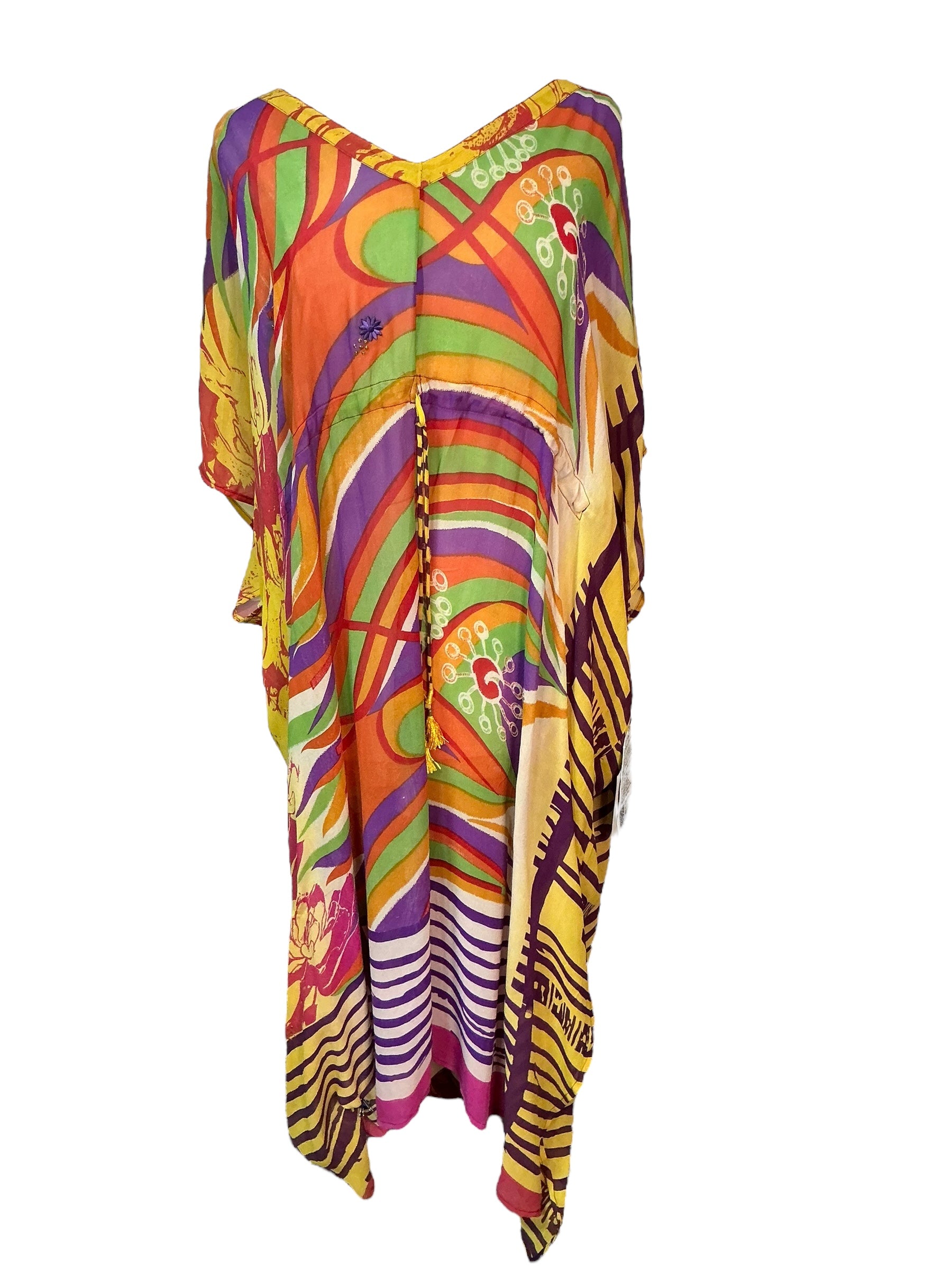 PRG6795 Sheer Wabi Sabi Pure Silk Maxi Kaftan