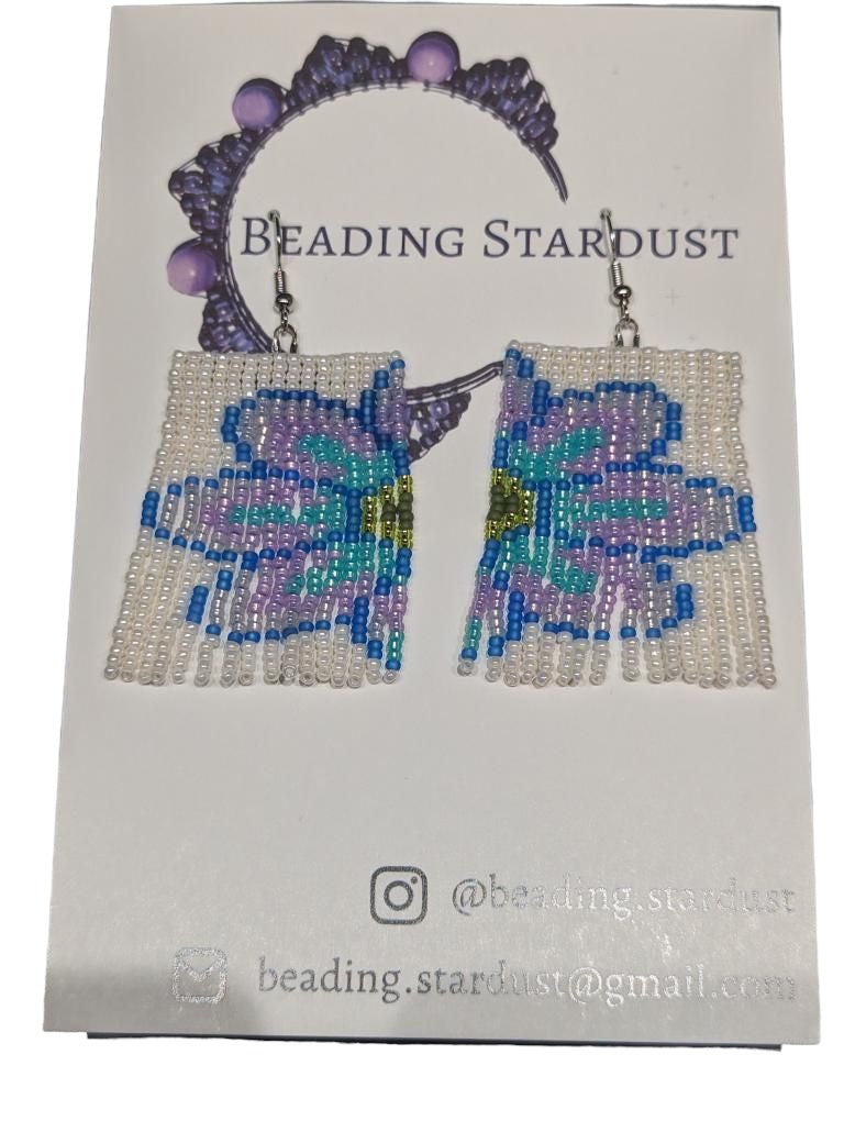 Graphic Flower Fringe Earrings