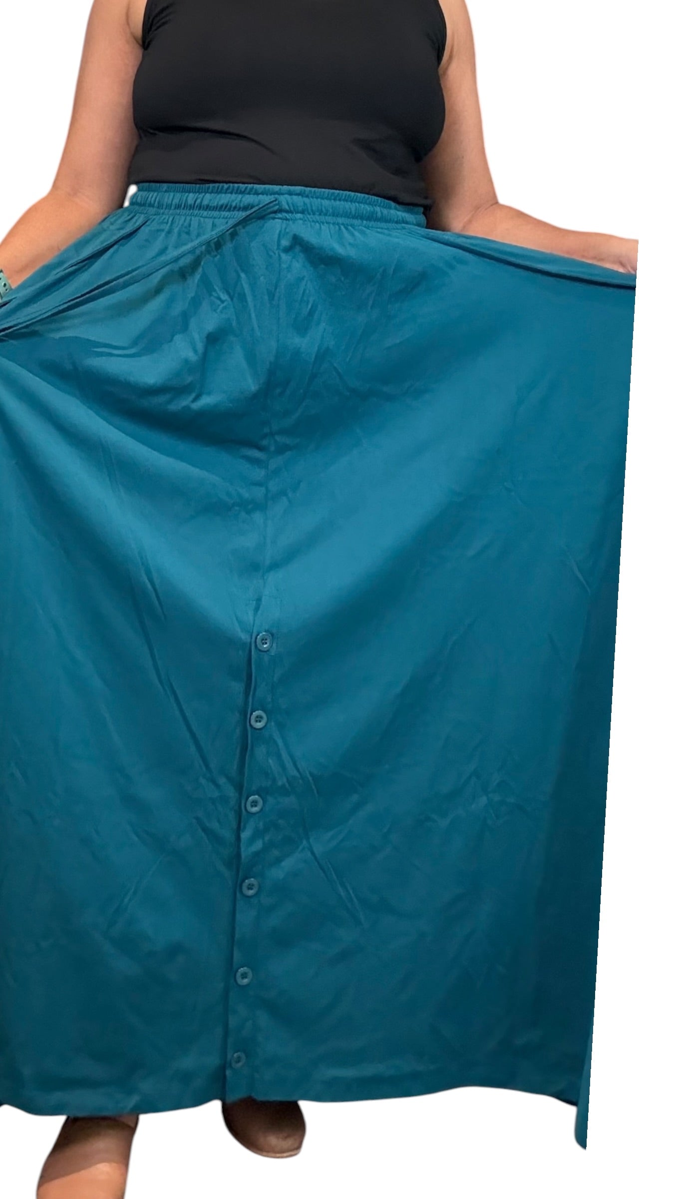 Teal Cotton Jersey Tashi Versatile Pants/Skirt