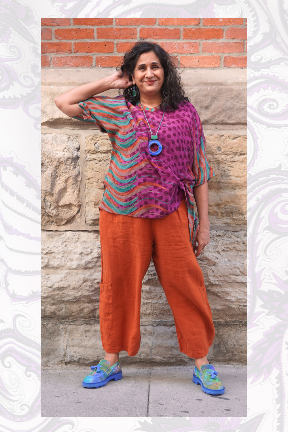PRC8897 Avatar Pure Silk Long Tunic with Side Ties