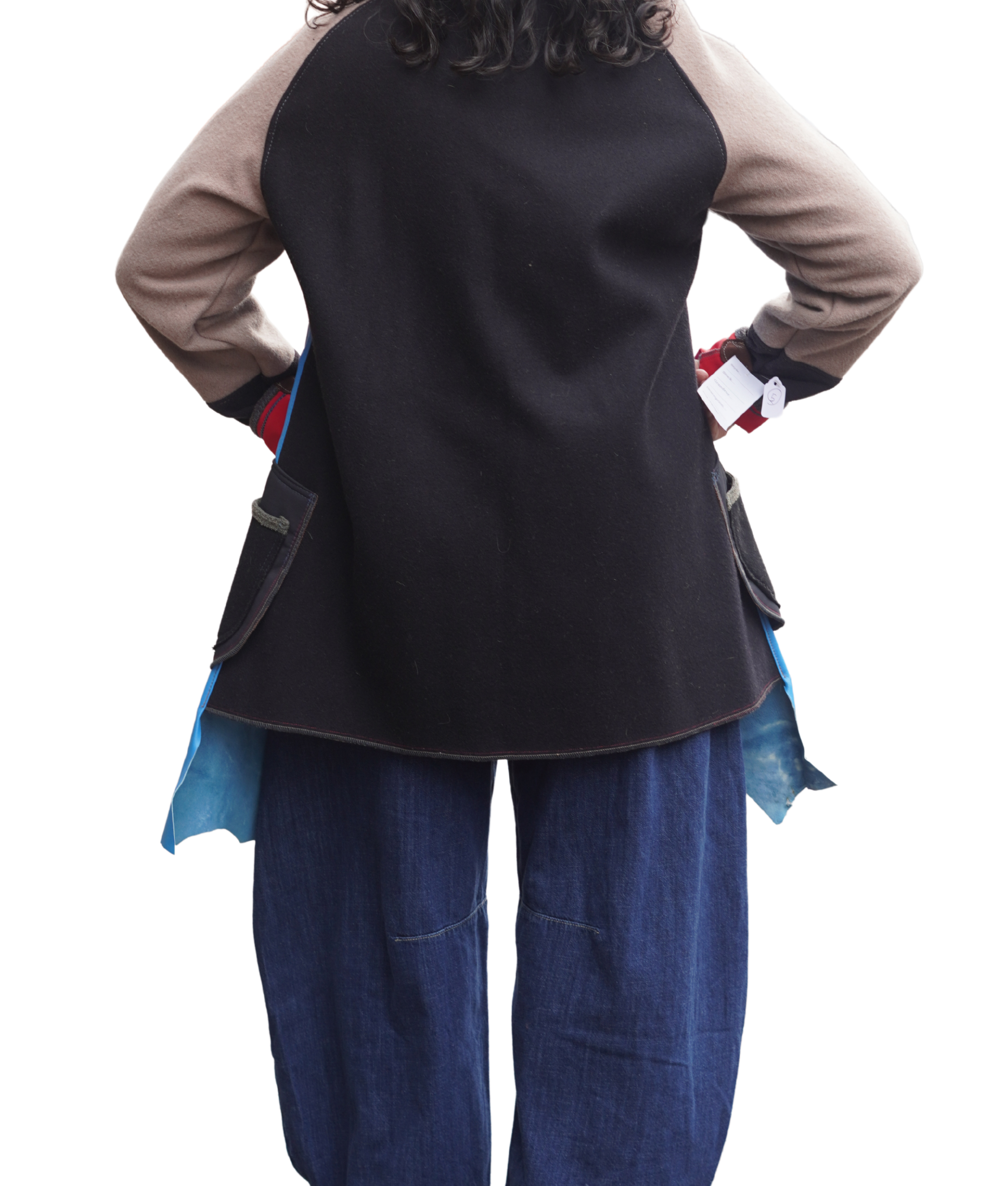 Soft Blue Leather 3/4 Lightweight Jacket with Wool and Performance Fabric by Pepin Designs