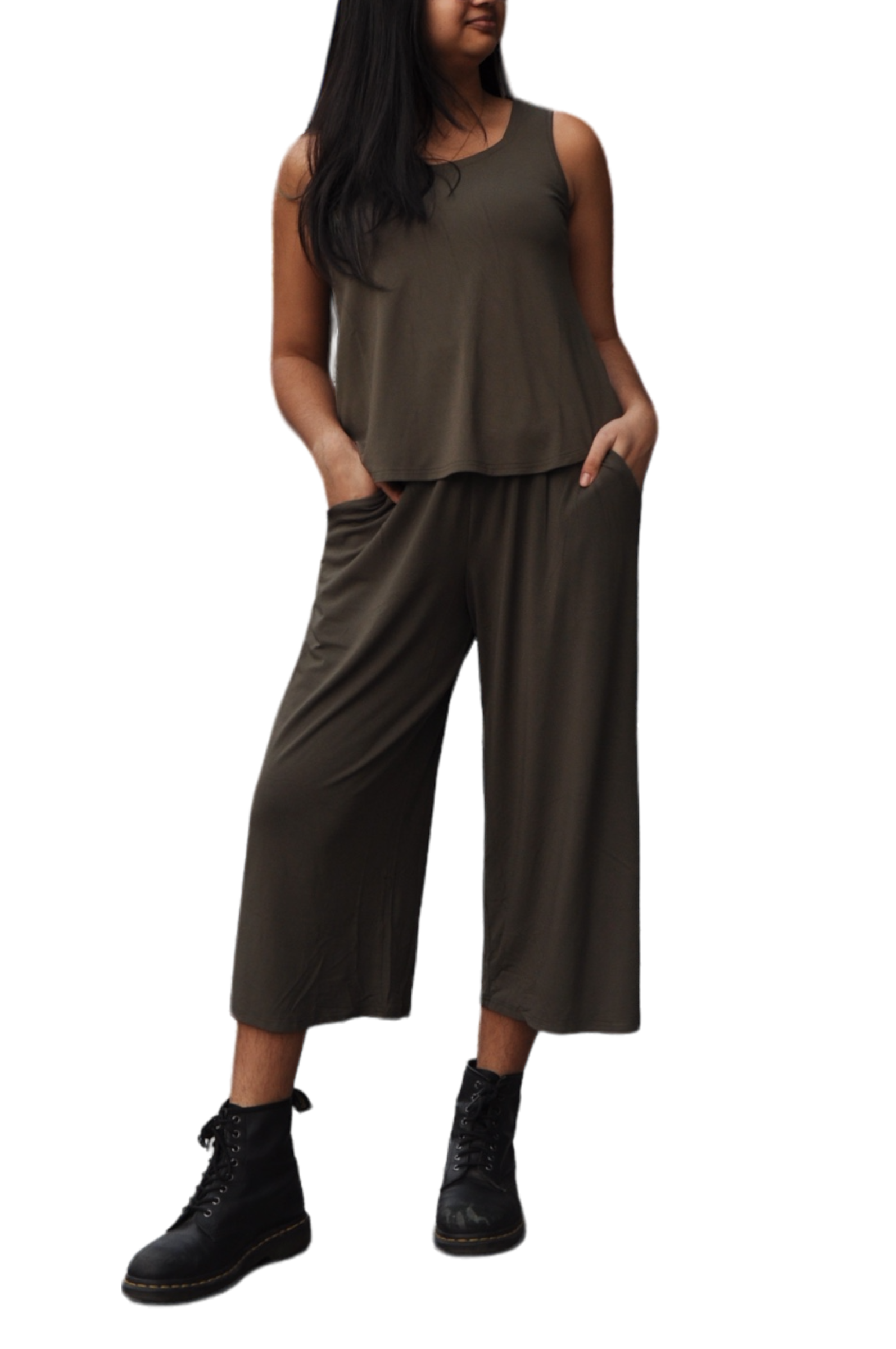 Khaki Bamboo Gaylene Capri