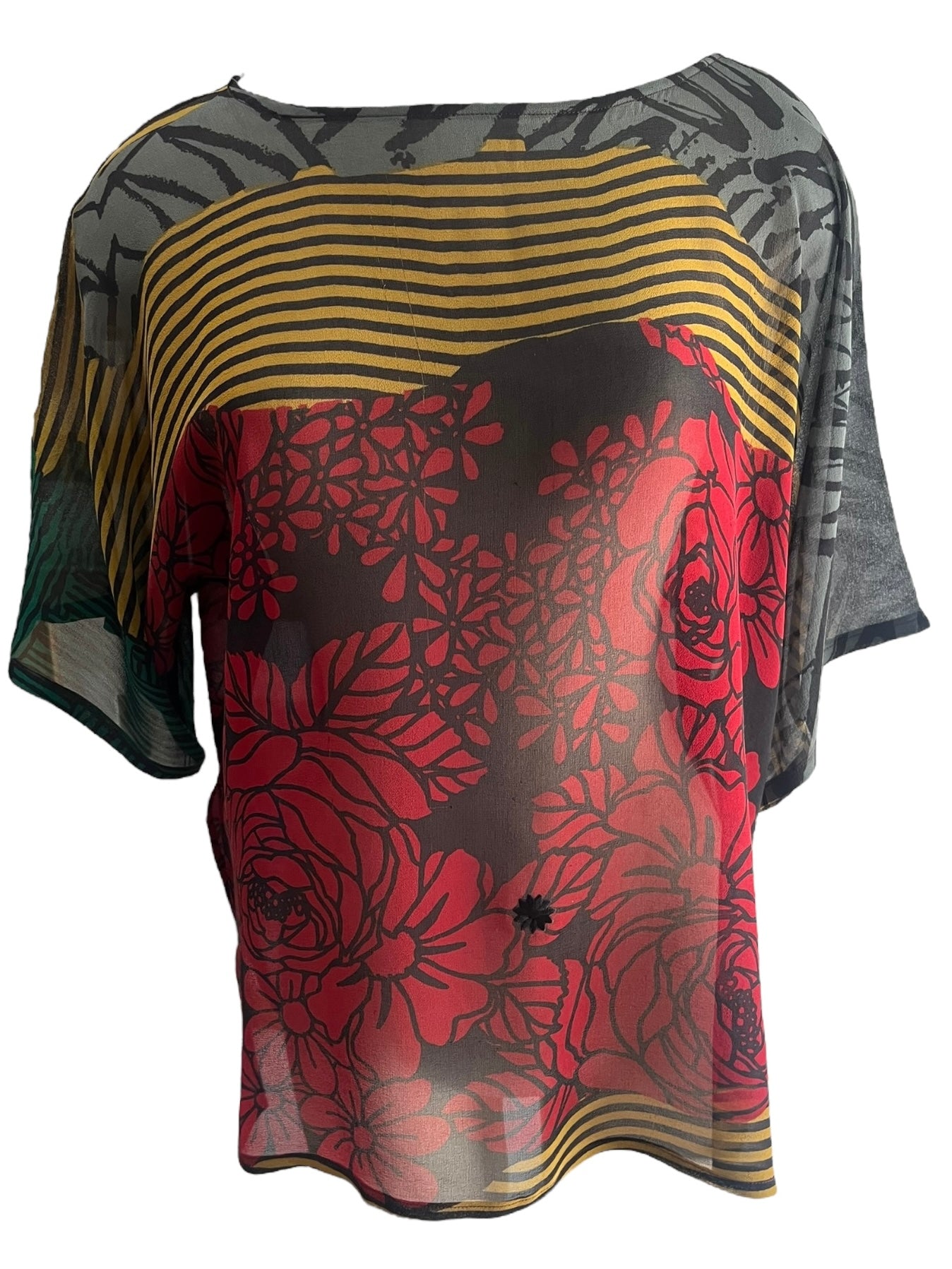 PRG6512 Sheer Wabi Sabi Pure Silk Side Slit Top