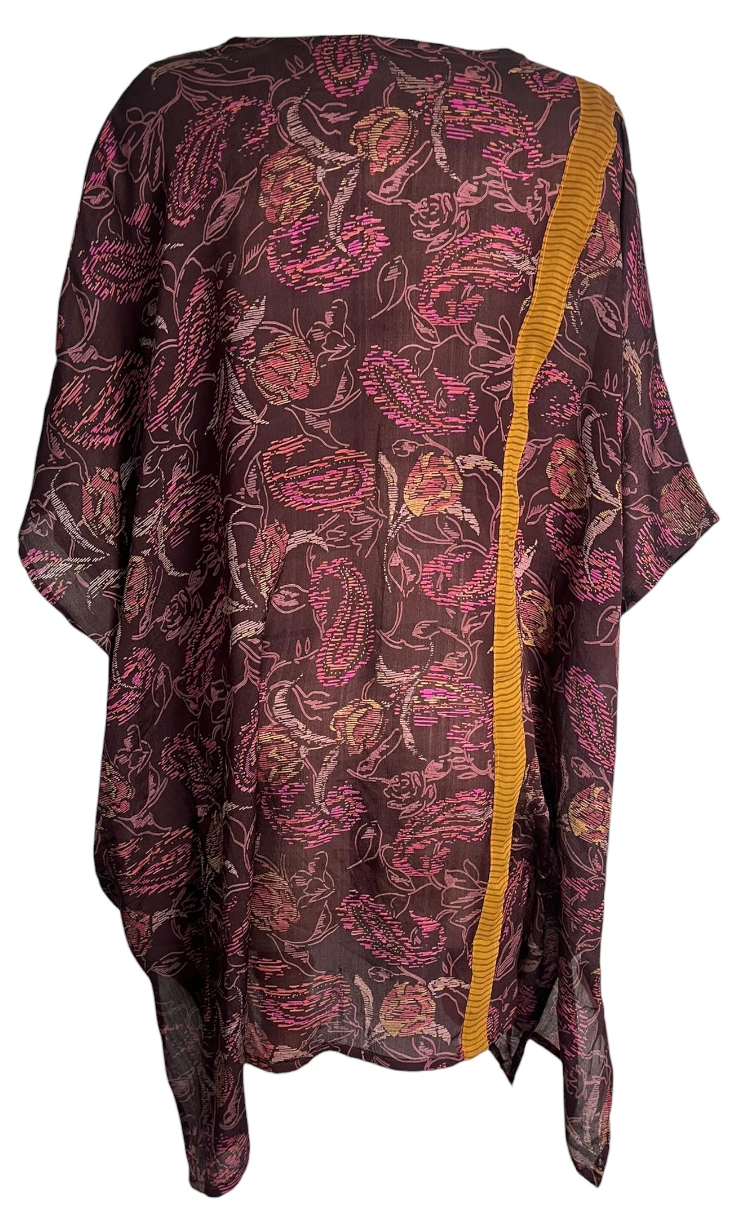PREVIEW PRC8489 Avatar Pure Silk Short Kaftan Tunic with Slits by FEBRUARY2026 – Handmade ethical Short Kaftan from sariKNOTsari using upcycled silk. Designed in Canada for travel and slow fashion, loved from Toronto to LA to Sydney.