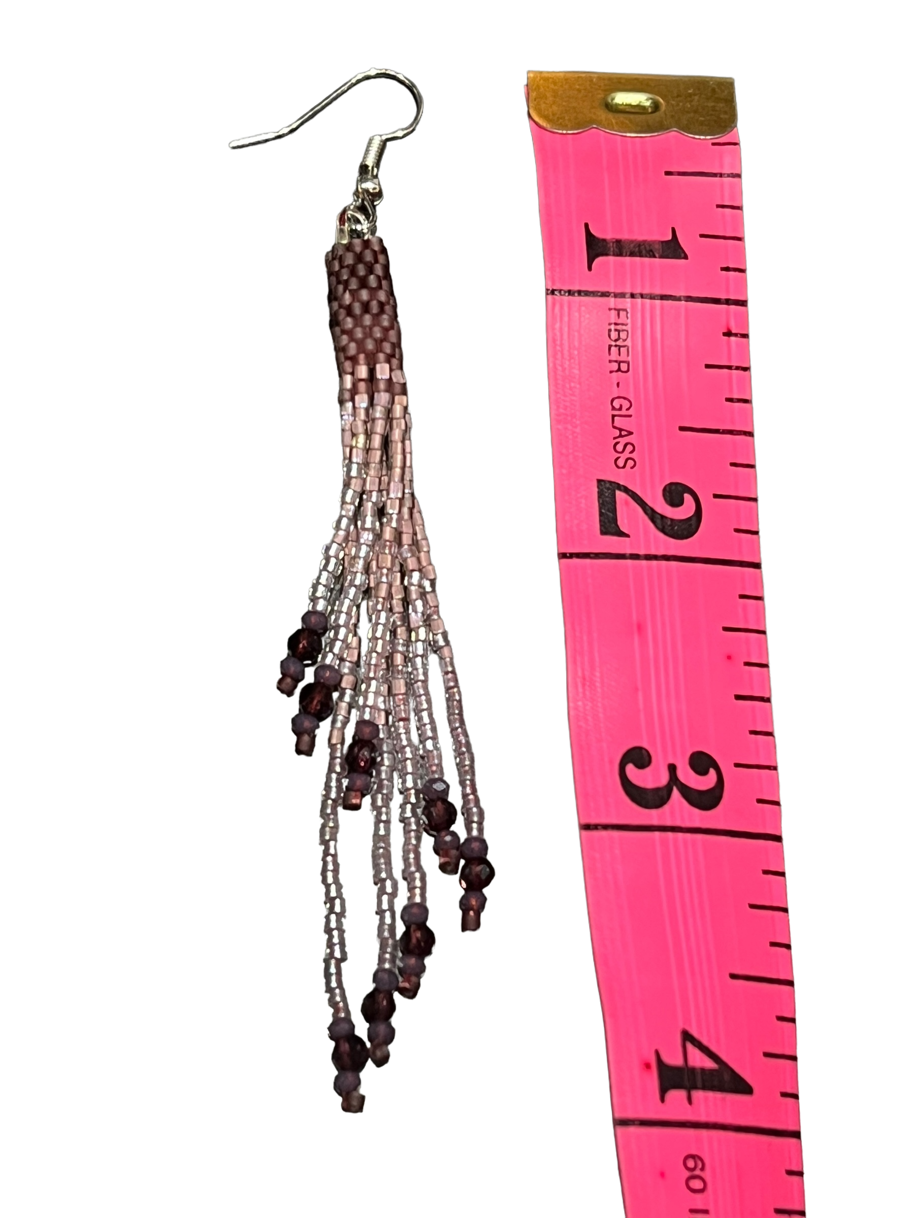 Epiphany Mini Beaded Tassel Earrings by Beading Stardust – Handmade ethical Earrings from sariKNOTsari using upcycled silk. Designed in Canada for travel and slow fashion, loved from Toronto to LA to Sydney. Featuring Zsiska, Bryn Walker and Artisan Leather coats by Rejean Pepin, Pepin designs