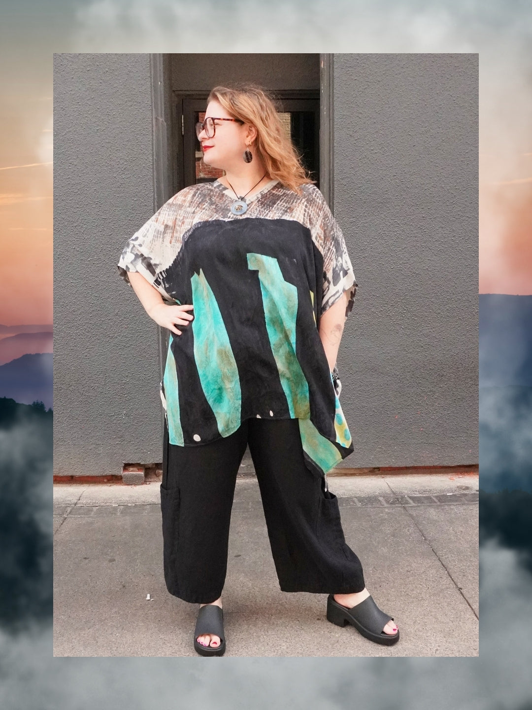 Releases Sunday at 8pm EST PRC8902 Wabi Sabi Pure Silk Short Kaftan Tunic With Slits