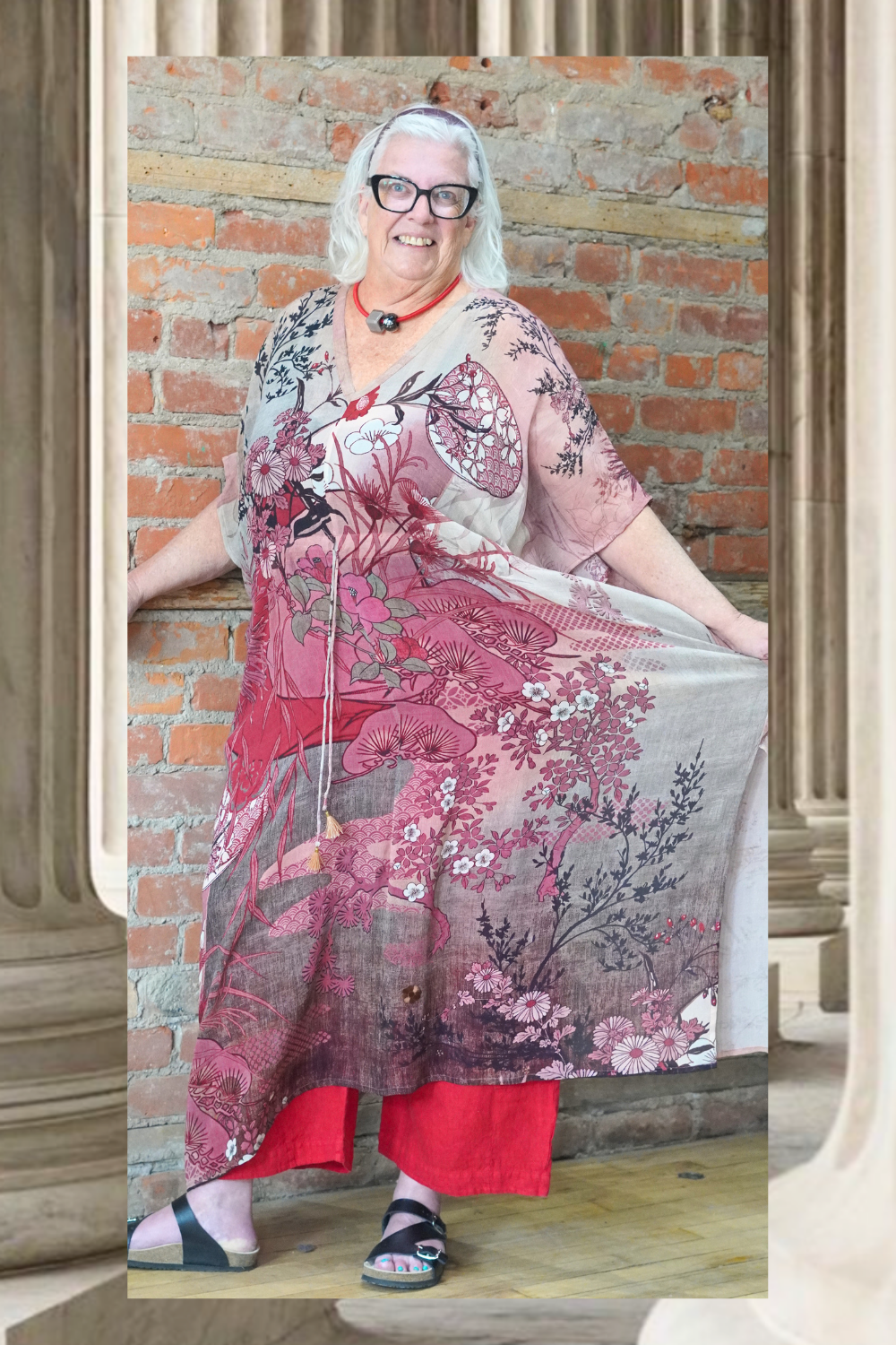 PRG8261 Sheer Wabi Sabi Pure Silk Maxi Kaftan