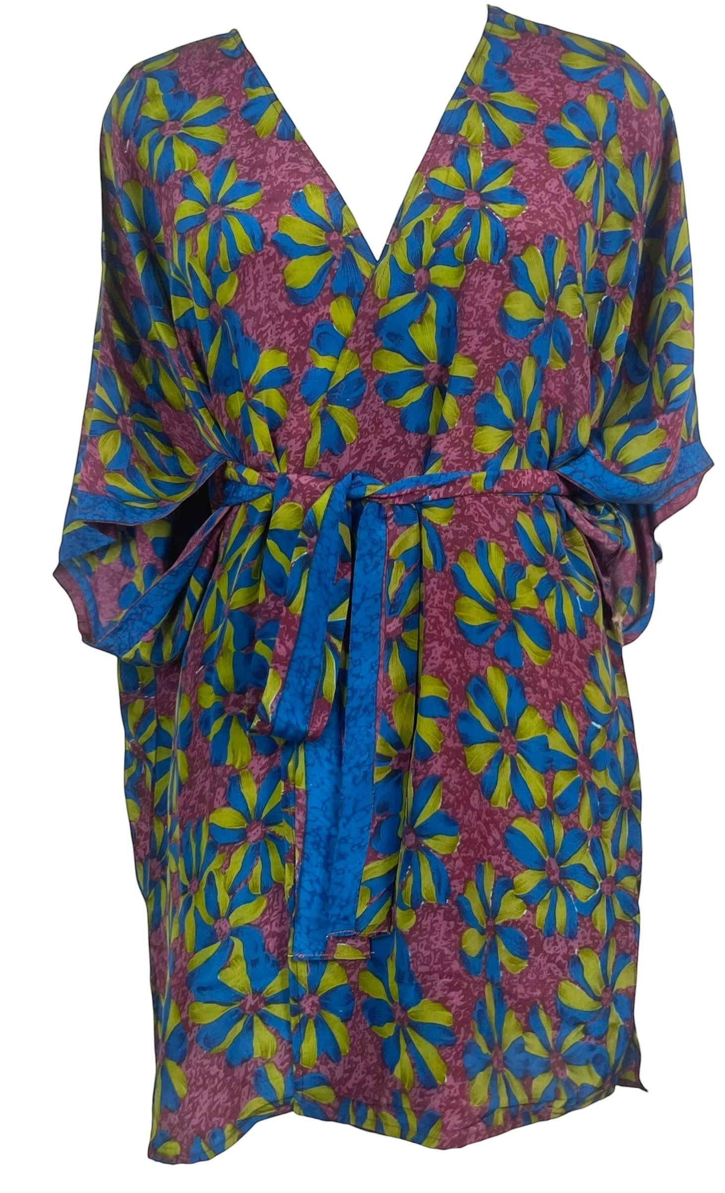 PRC8507 Avatar Pure Silk Kimono-Sleeved Jacket with Belt