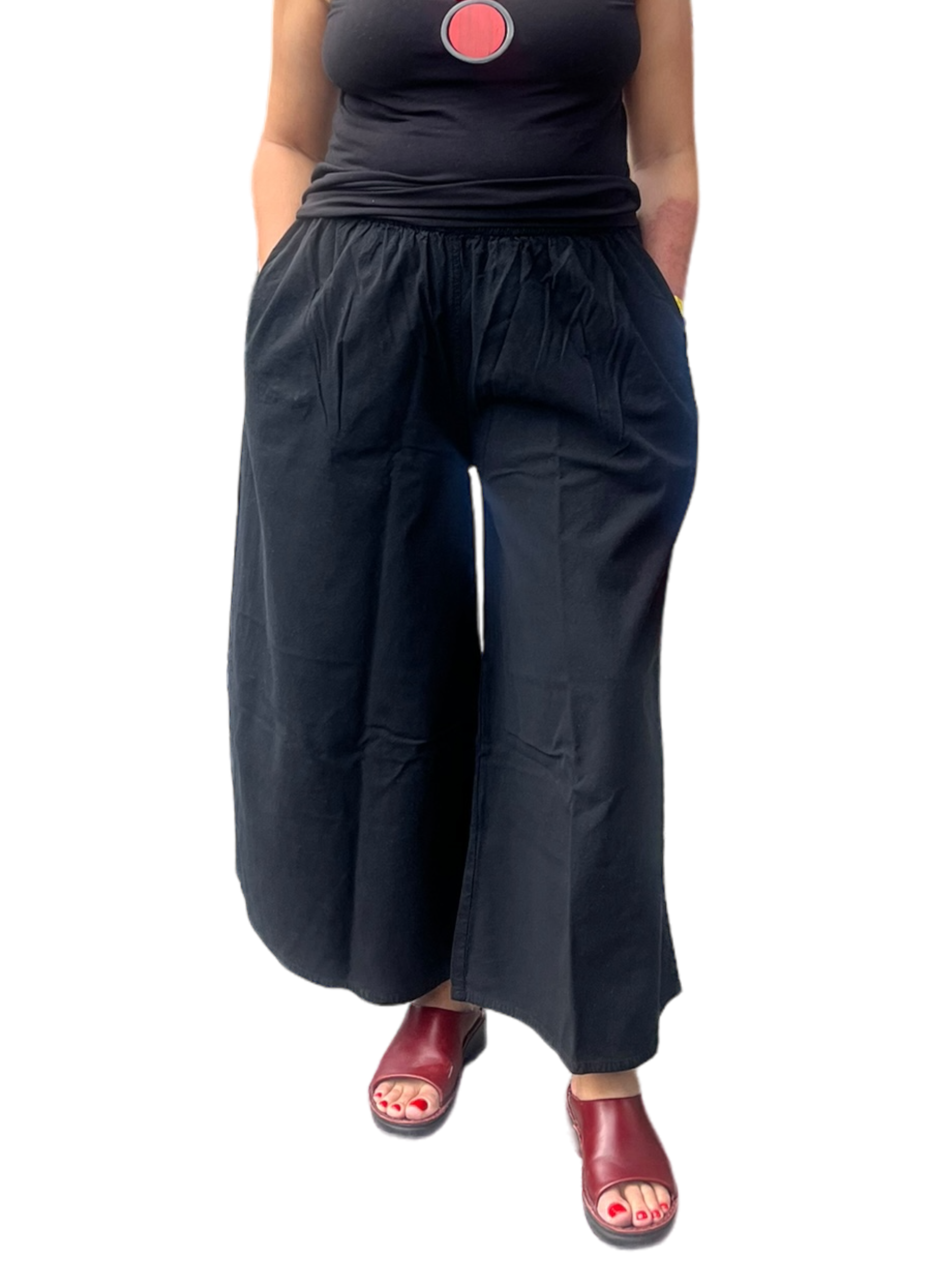 Black Cotton Palazzo Pants