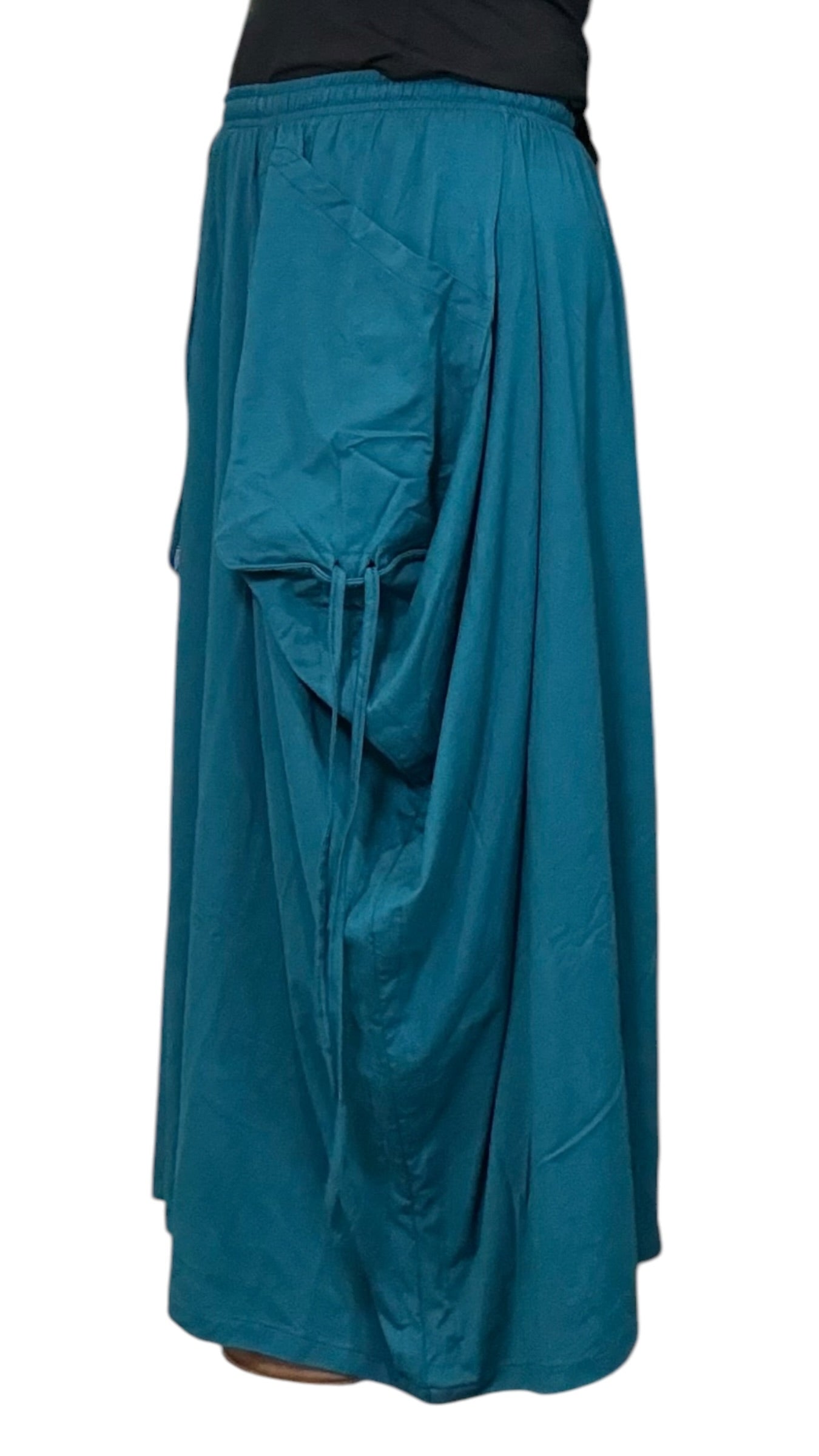 Teal Cotton Jersey Tashi Versatile Pants/Skirt