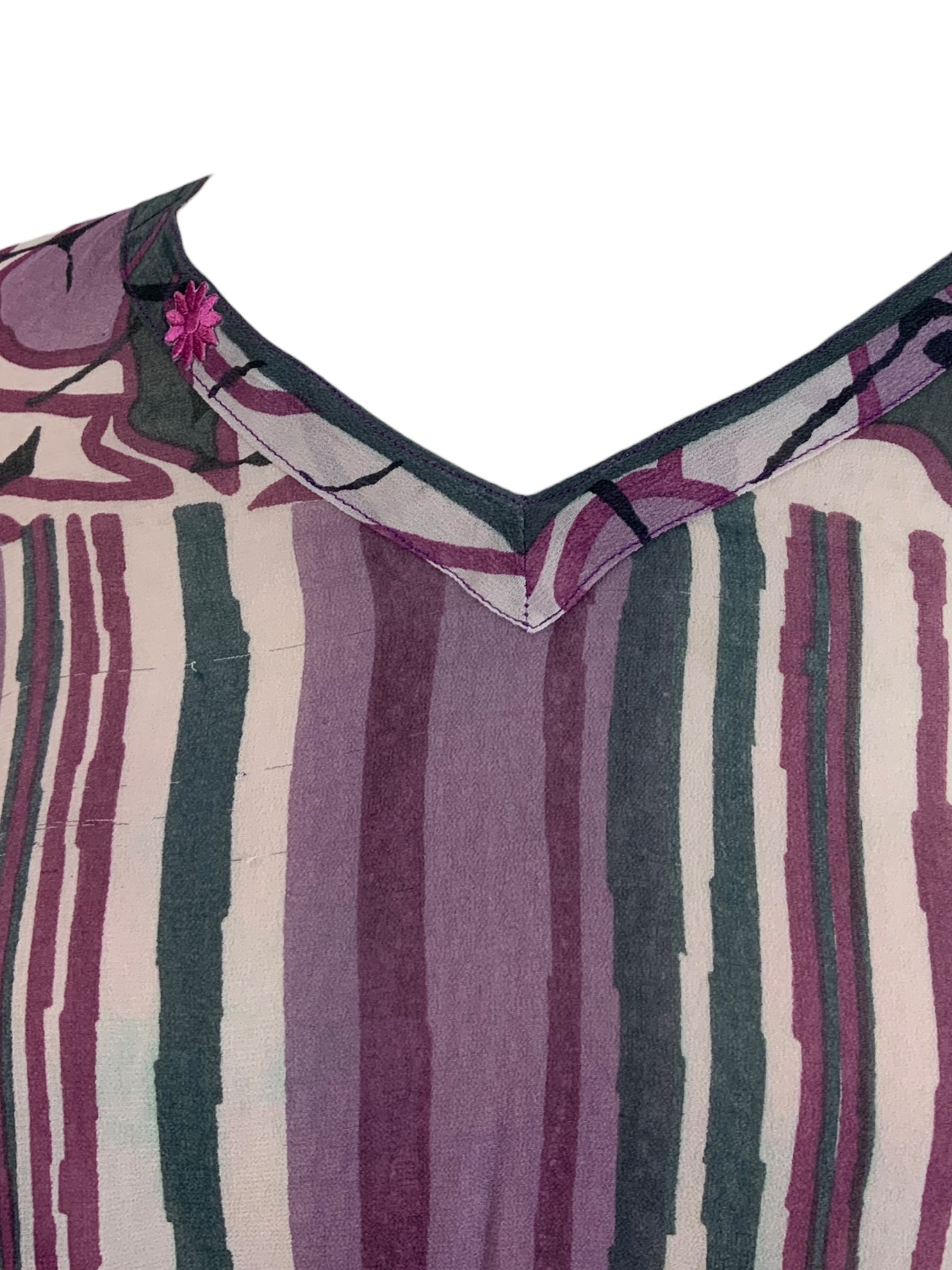 PRG6408 Sheer Wabi Sabi Pure Silk Midi Length Kaftan