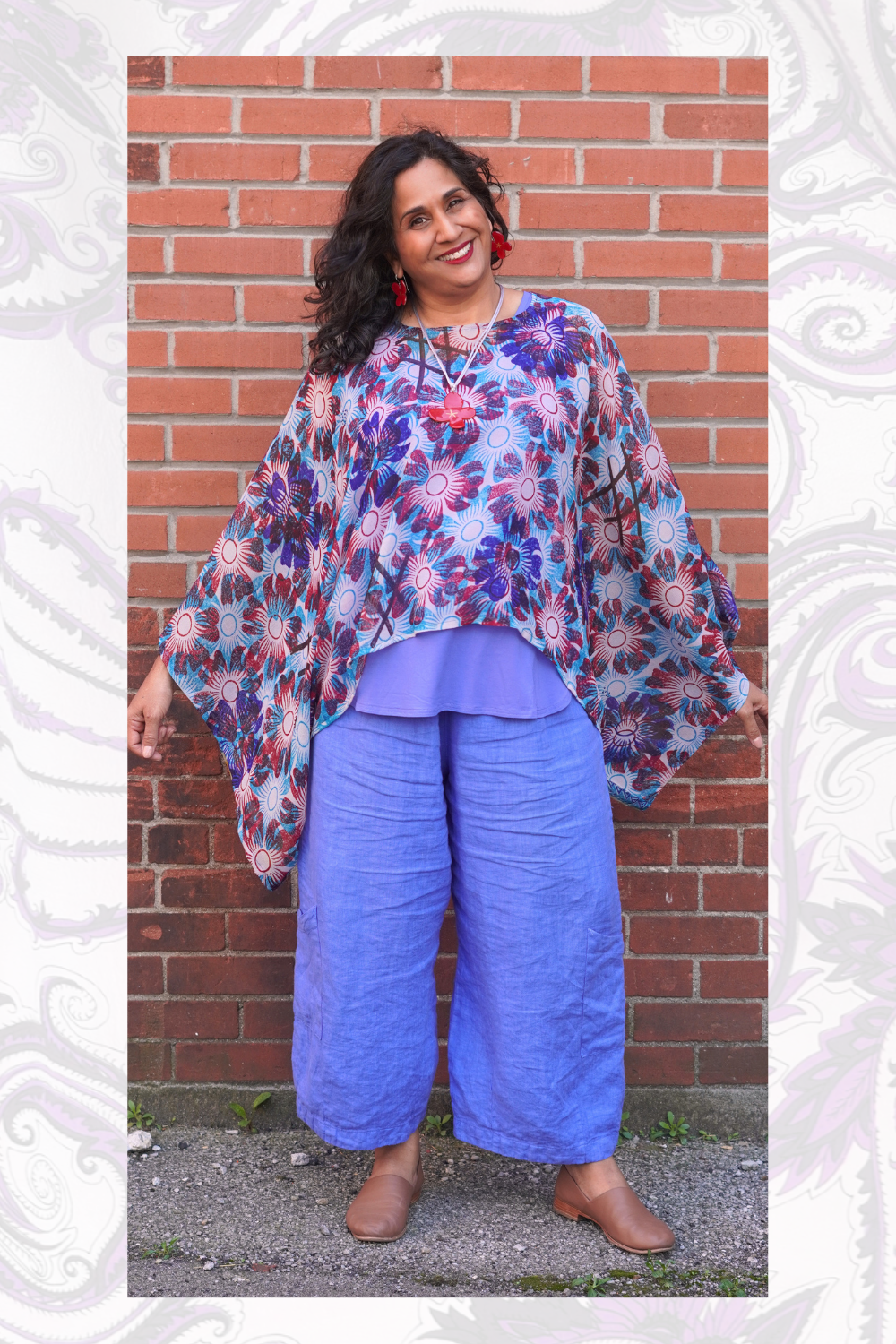 PRG8125 Sheer Avatar Pure Silk Kimono-Sleeved Top