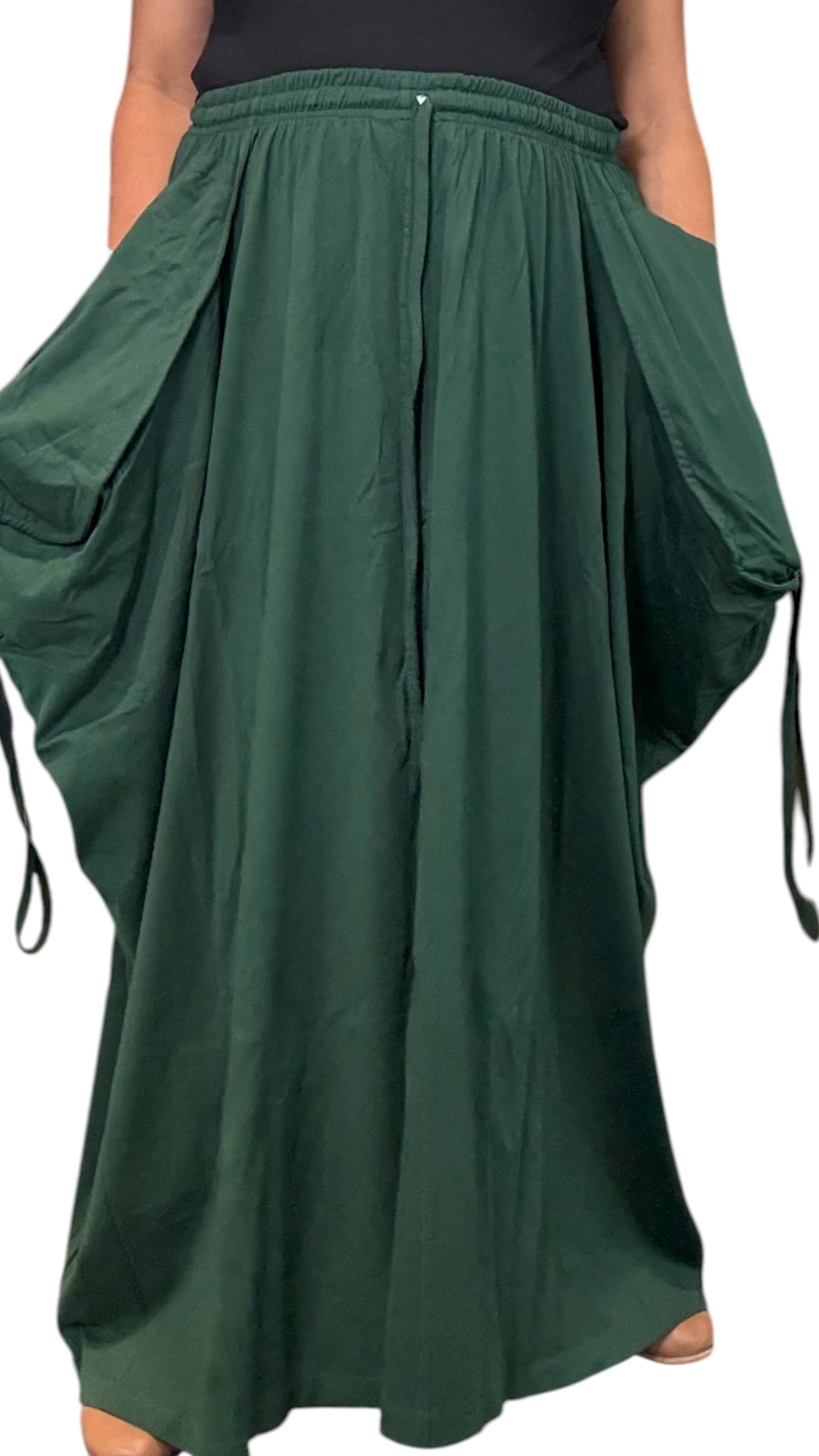 Jade Green Cotton Jersey Tashi Versatile Pants/Skirt
