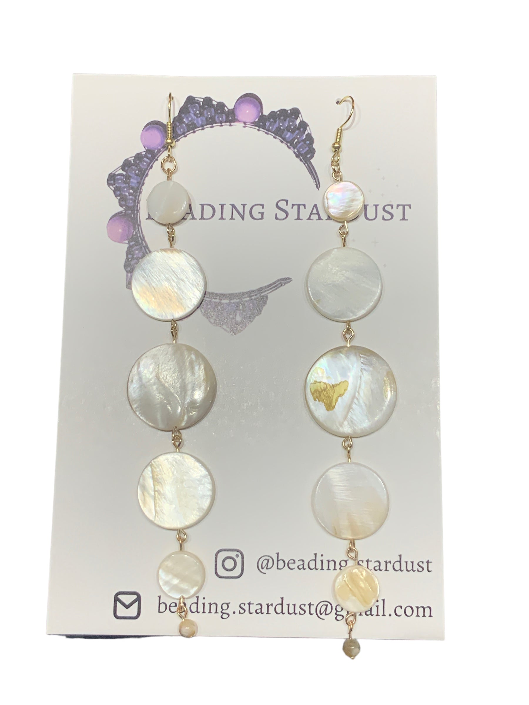 Shell Chandelier 6 Tier Earrings - Goldtone