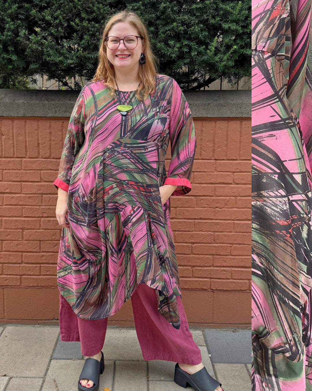 Releases Sunday at 8pm EST PRG9160 Sheer Wabi Sabi Sculptural Pure Silk Long Tunic Dress