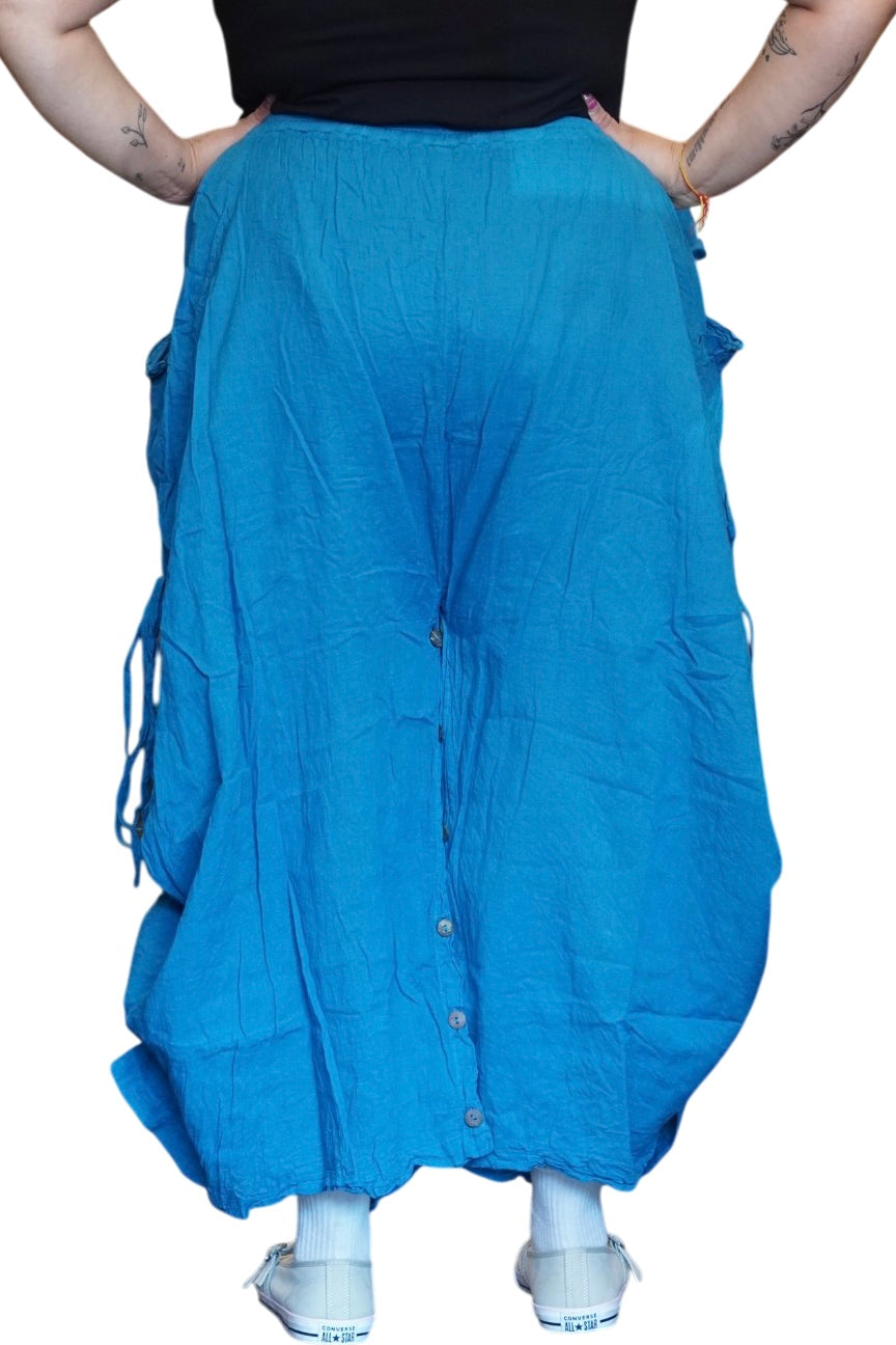 Demoiselle Blue Cotton Voile Tashi Versatile Pants/Skirt