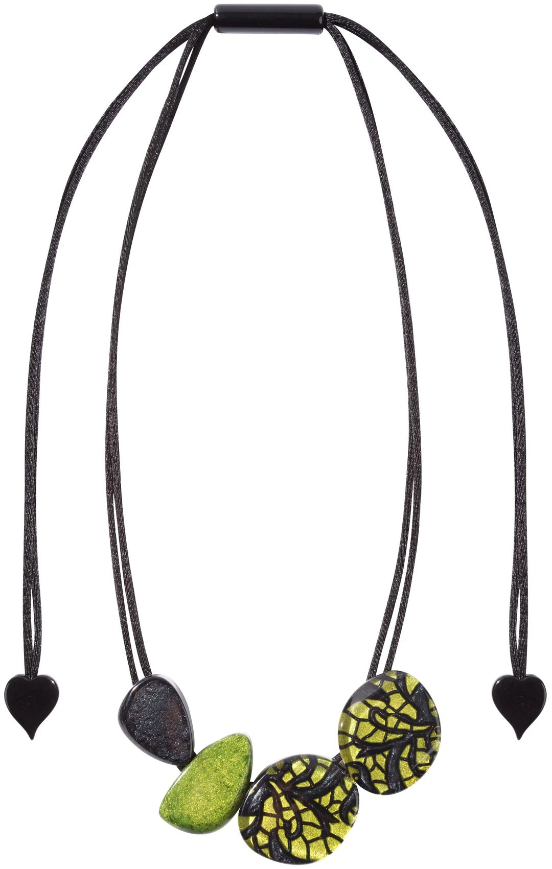 Winter Moss Green Peace Necklace - 4 Beads