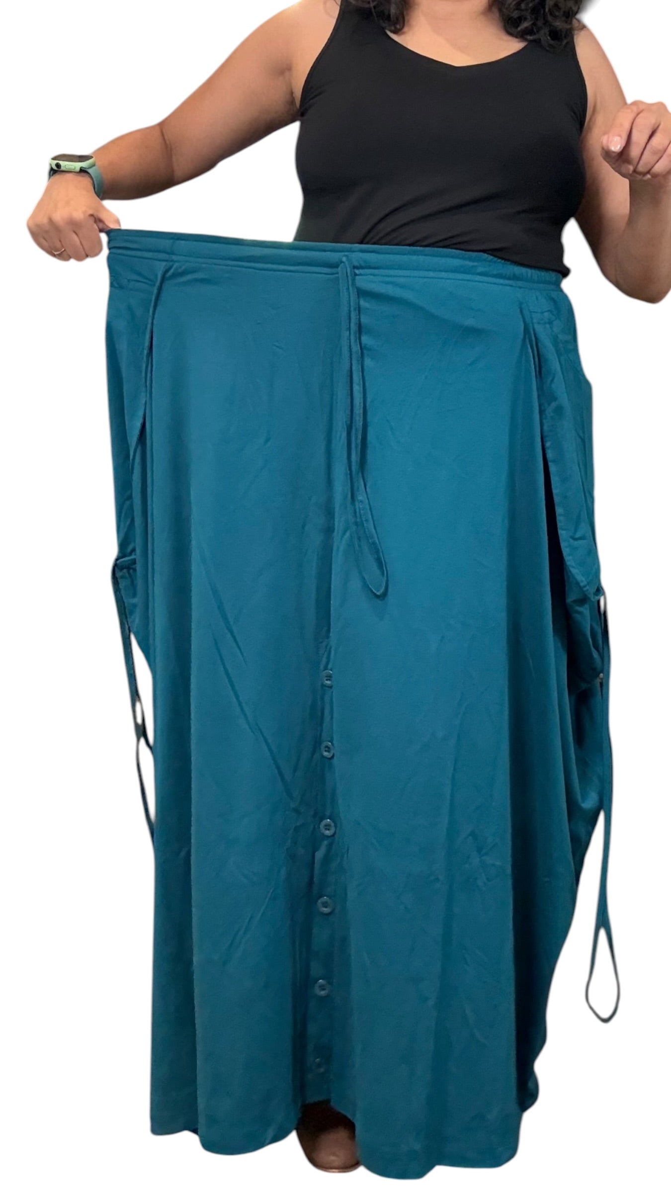 Teal Cotton Jersey Tashi Versatile Pants/Skirt