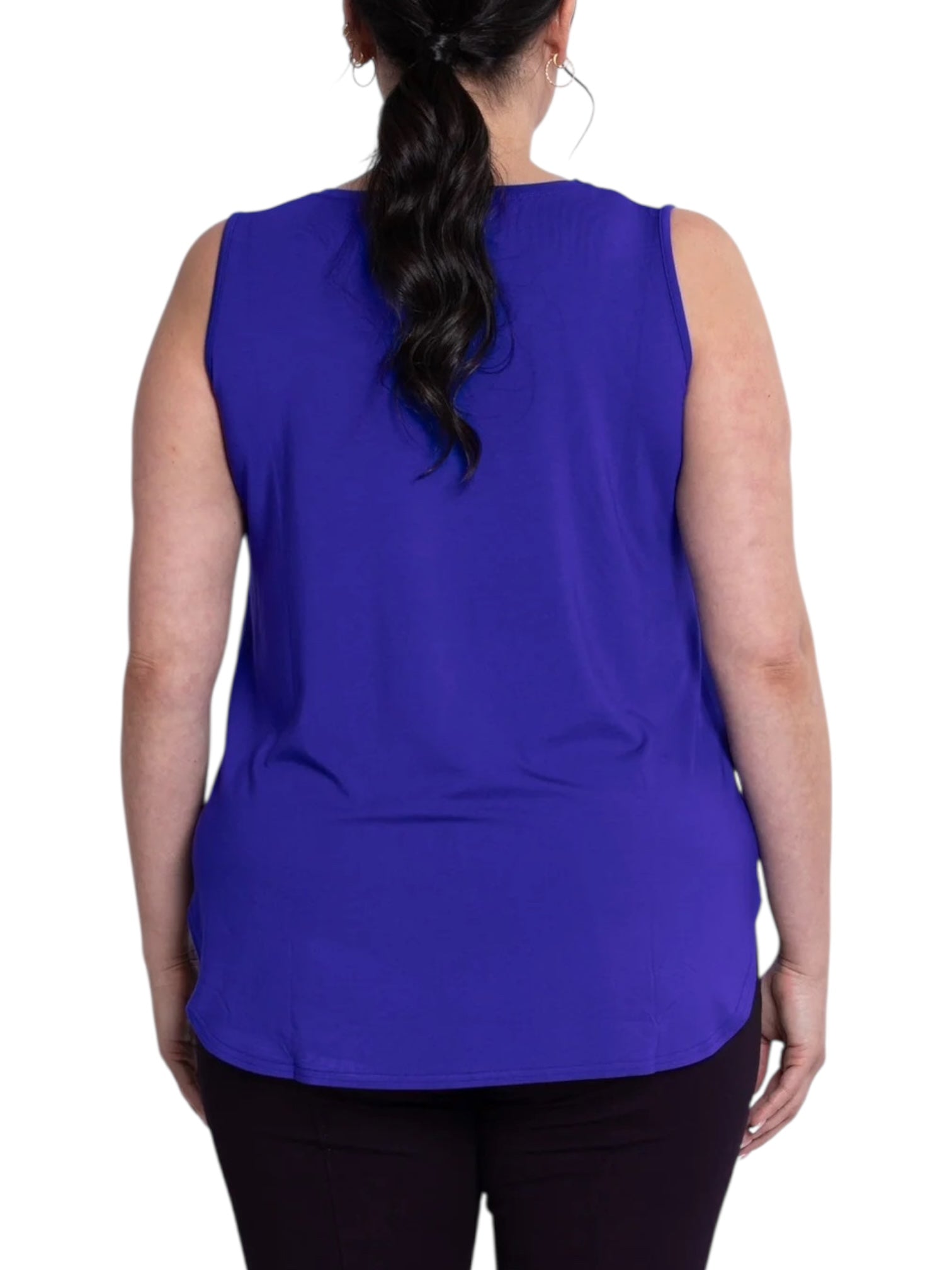 Violet Bamboo Jazz Tank by Blue Sky Clothing Co – Handmade ethical Tank Top from sariKNOTsari using upcycled silk. Designed in Canada for travel and slow fashion, loved from Toronto to LA to Sydney.