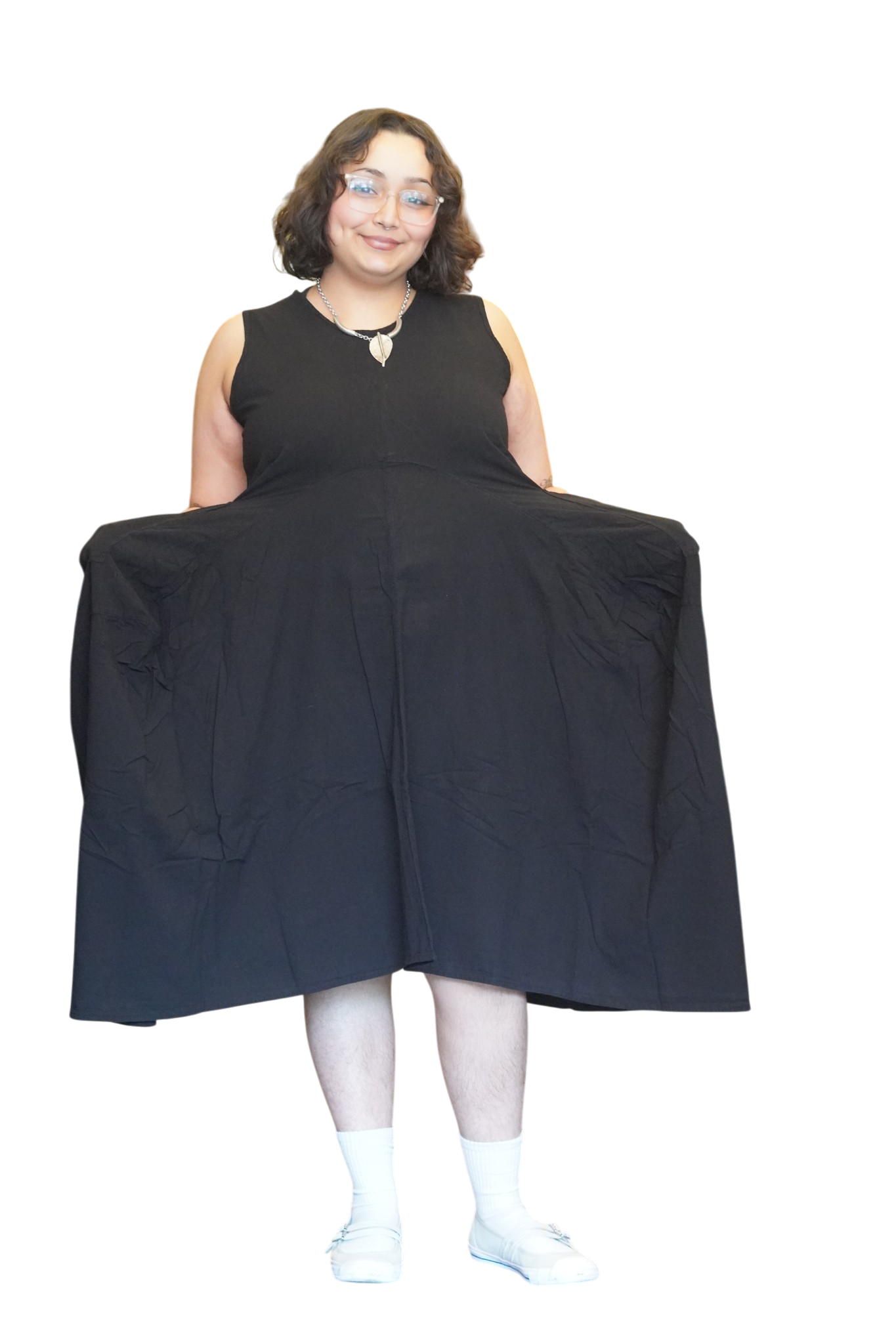 Black Cotton Parachute Dress with Pockets by Creative Design – Handmade ethical Dress from sariKNOTsari using upcycled silk. Designed in Canada for travel and slow fashion, loved from Toronto to LA to Sydney. Featuring Zsiska, Bryn Walker and Artisan Leather coats by Rejean Pepin, Pepin designs