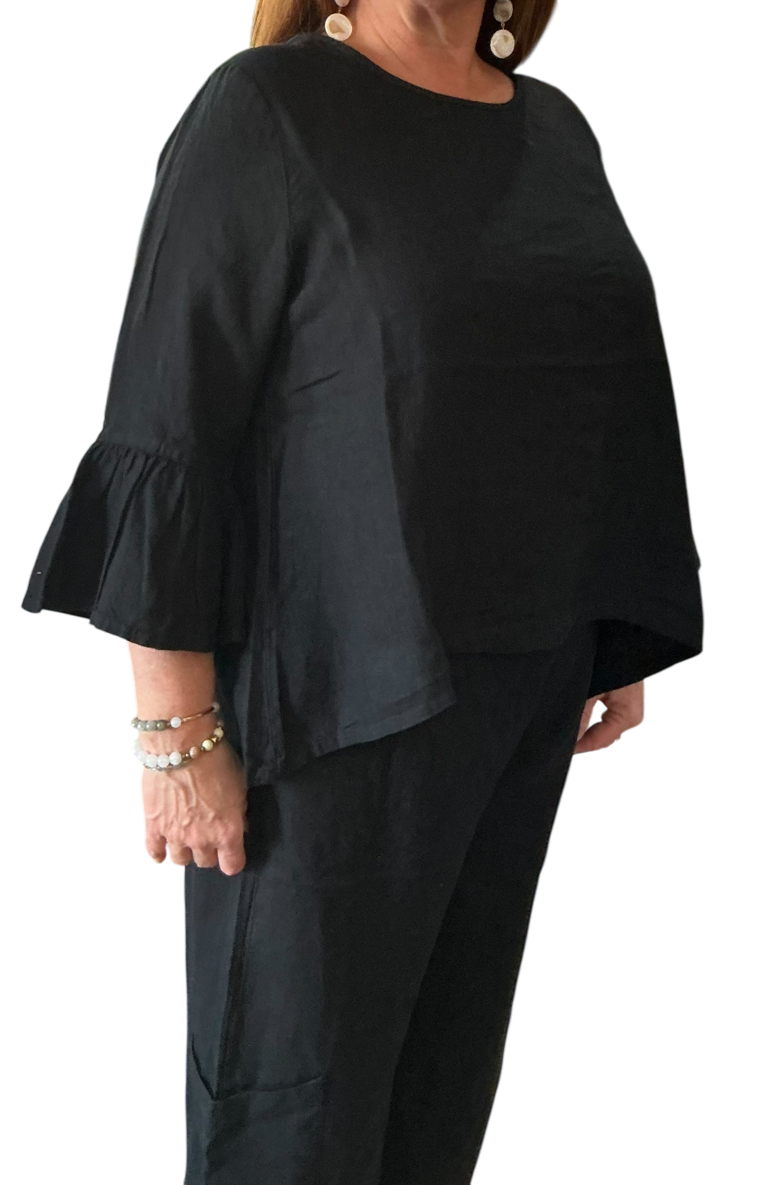 Black Spring 2025 Bryn Walker Linen Fran Top