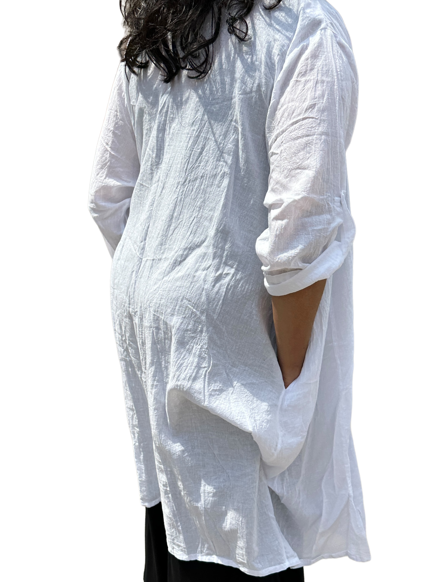 White Cotton Voile Cardigan