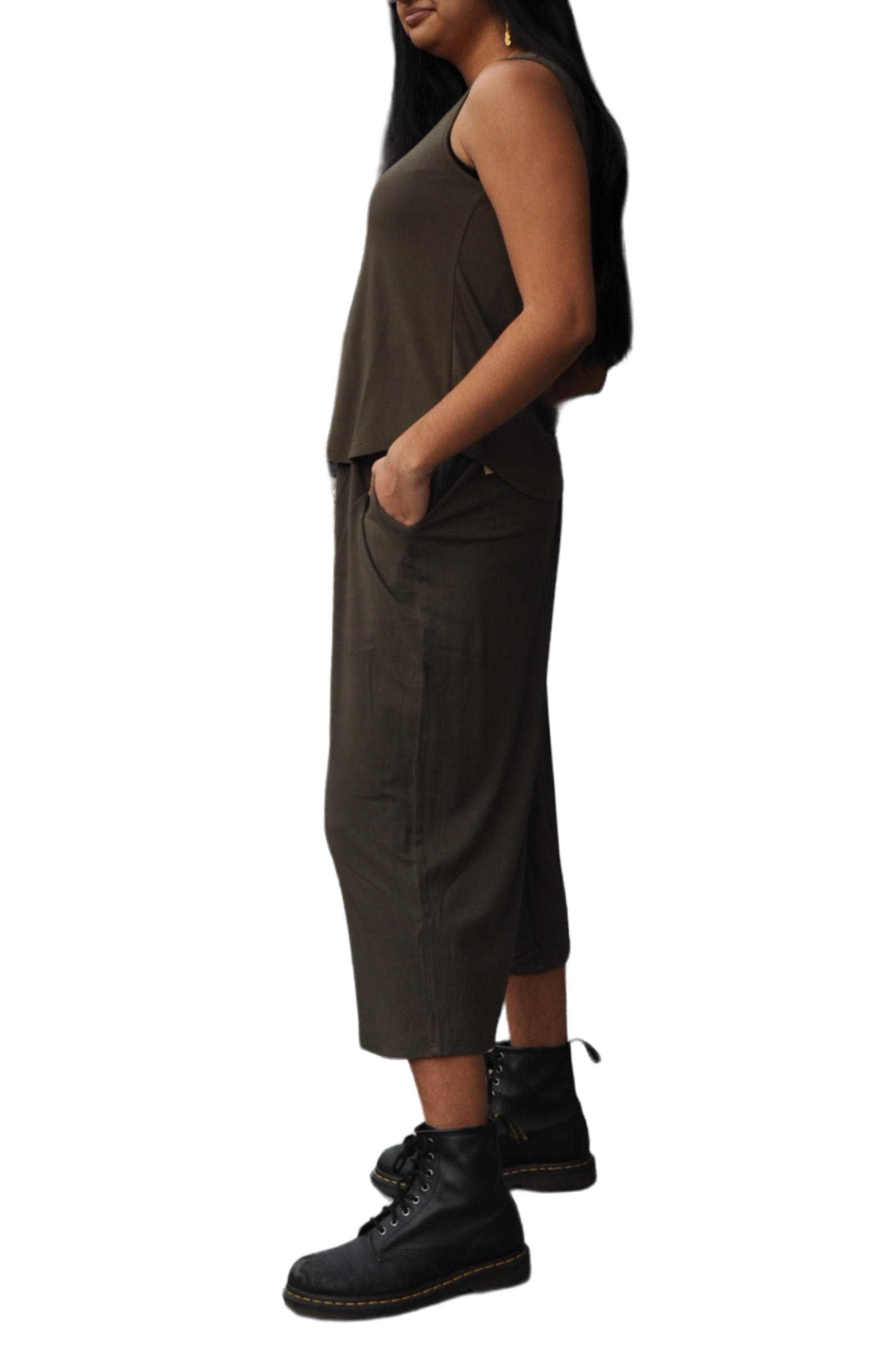 Khaki Bamboo Gaylene Capri