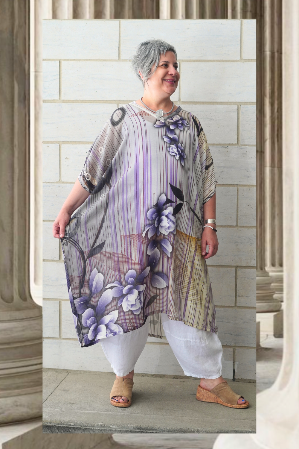 PRG9140 Sheer Avatar Pure Silk Midi Length Kaftan