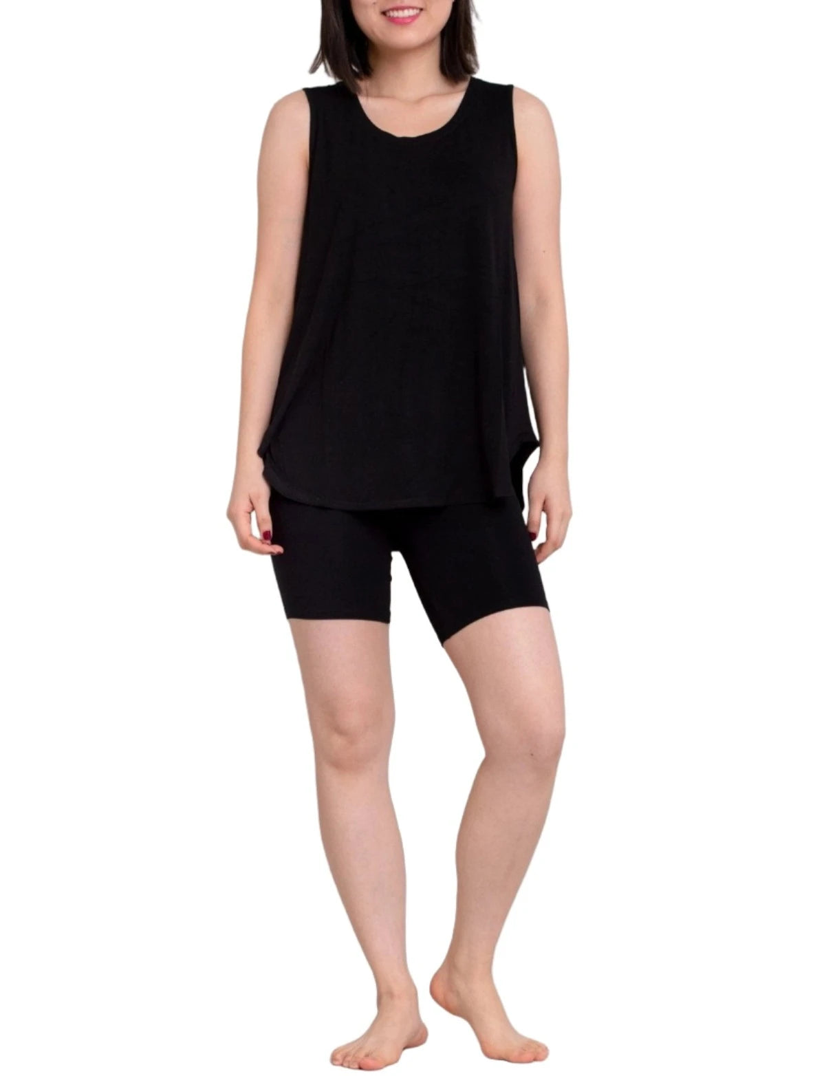 Black Hallie Bamboo Shorts by Blue Sky Clothing Co – Handmade ethical Shorts from sariKNOTsari using upcycled silk. Designed in Canada for travel and slow fashion, loved from Toronto to LA to Sydney.