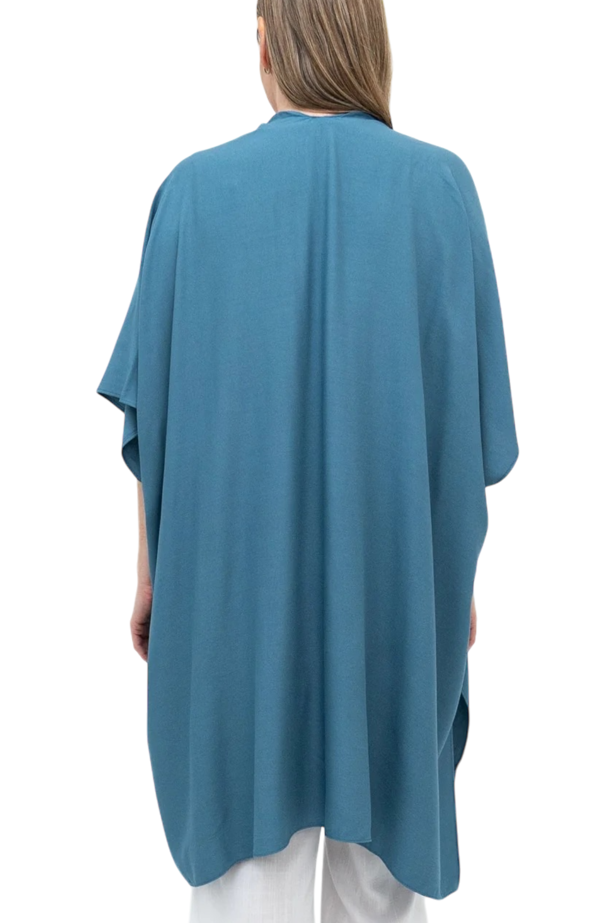 Pale Denim Lightweight Open Darcy Cardigan by Blue Sky Clothing Co – Handmade ethical Topper from sariKNOTsari using upcycled silk. Designed in Canada for travel and slow fashion, loved from Toronto to LA to Sydney. Featuring Zsiska, Bryn Walker and Artisan Leather coats by Rejean Pepin, Pepin designs
